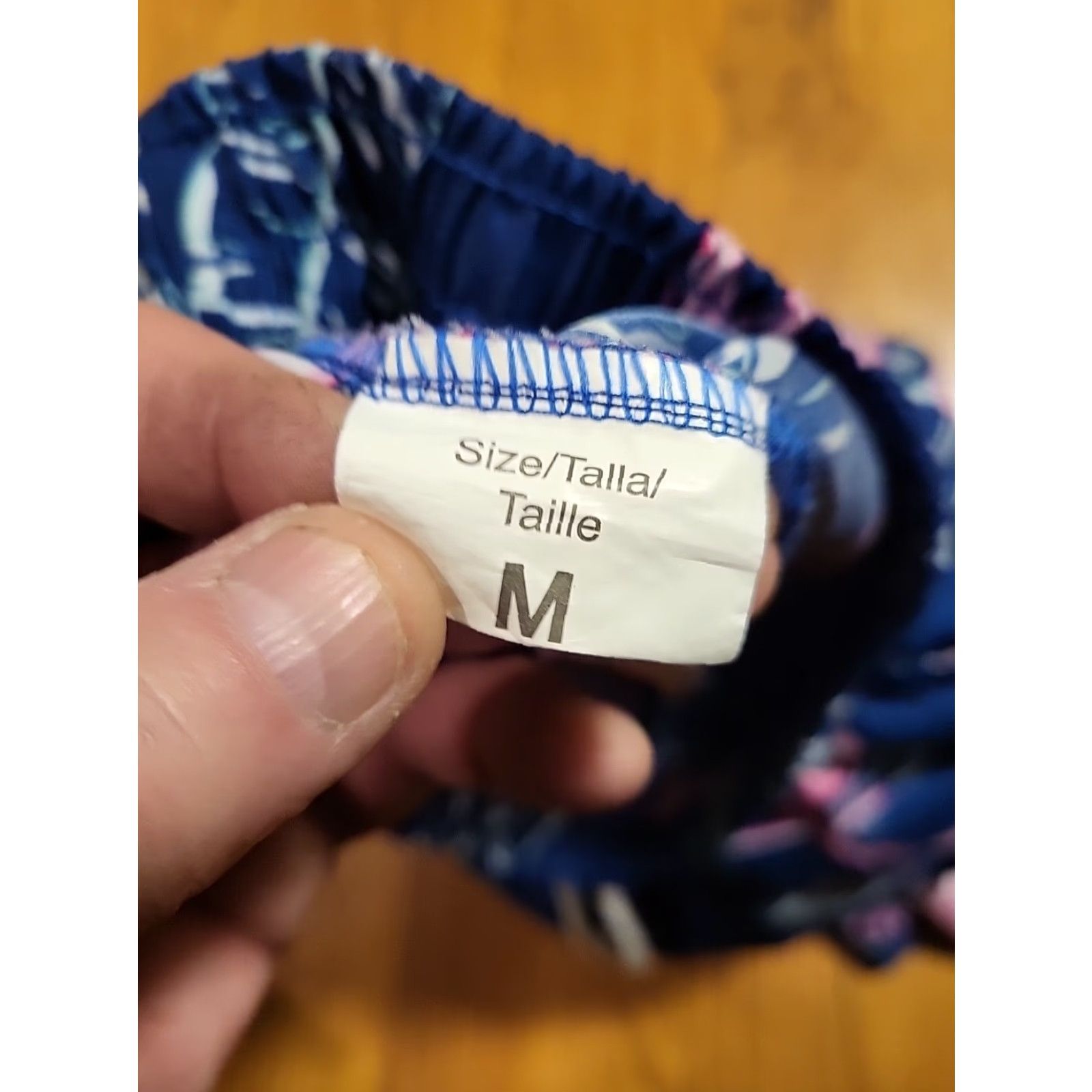 Vintage Flamingo Swim Trunks All Over Print Blue & Pink M Men Bottom with Pockets Drawstring 28"-32" Size ONE SIZE - 4 Thumbnail