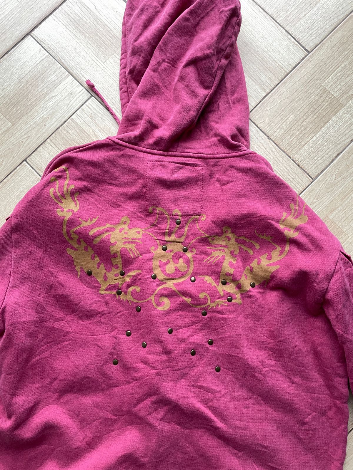 Vintage Vintage Guodil Pink Hoodie Size M / US 6-8 / IT 42-44 - 2 Thumbnail