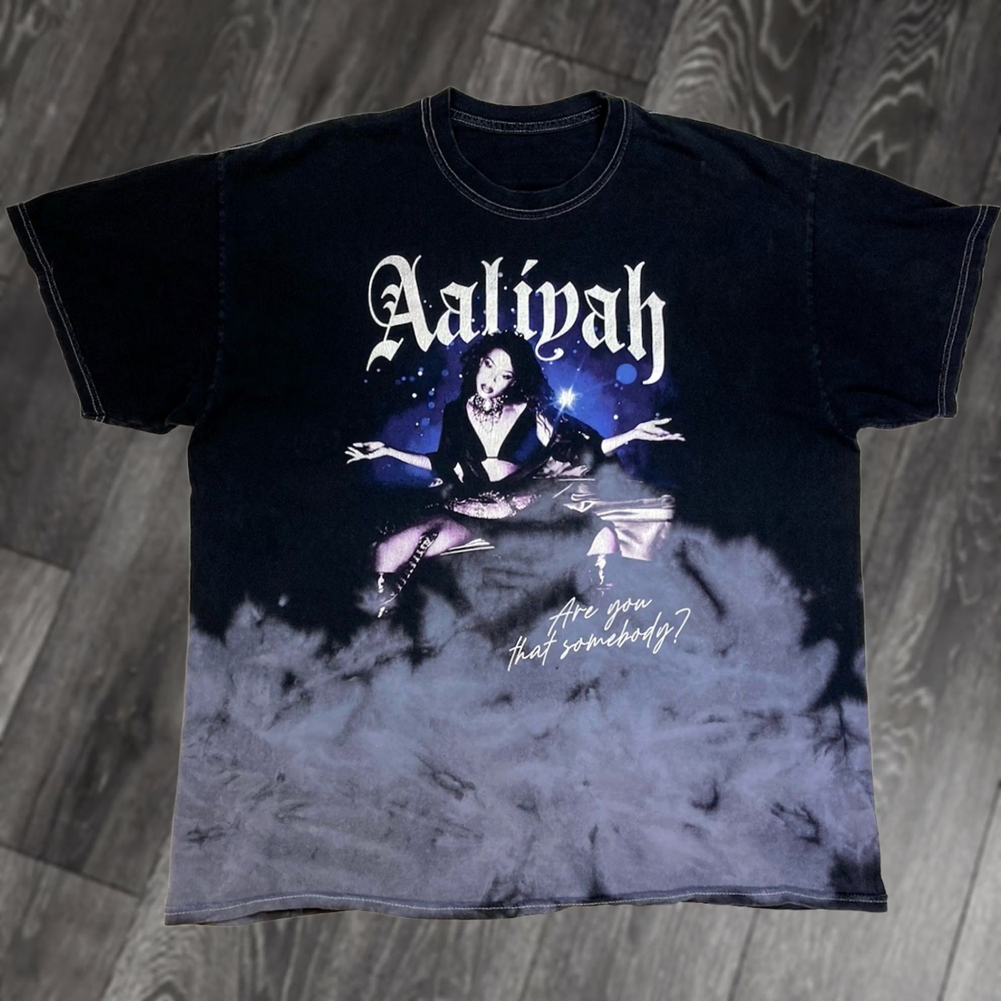 Vintage Aaliyah Are You That Somebody Graphic T-shirt Men XL Black Tie Dye Music Shirt Size US XL / EU 56 / 4 - 1 Thumbnail