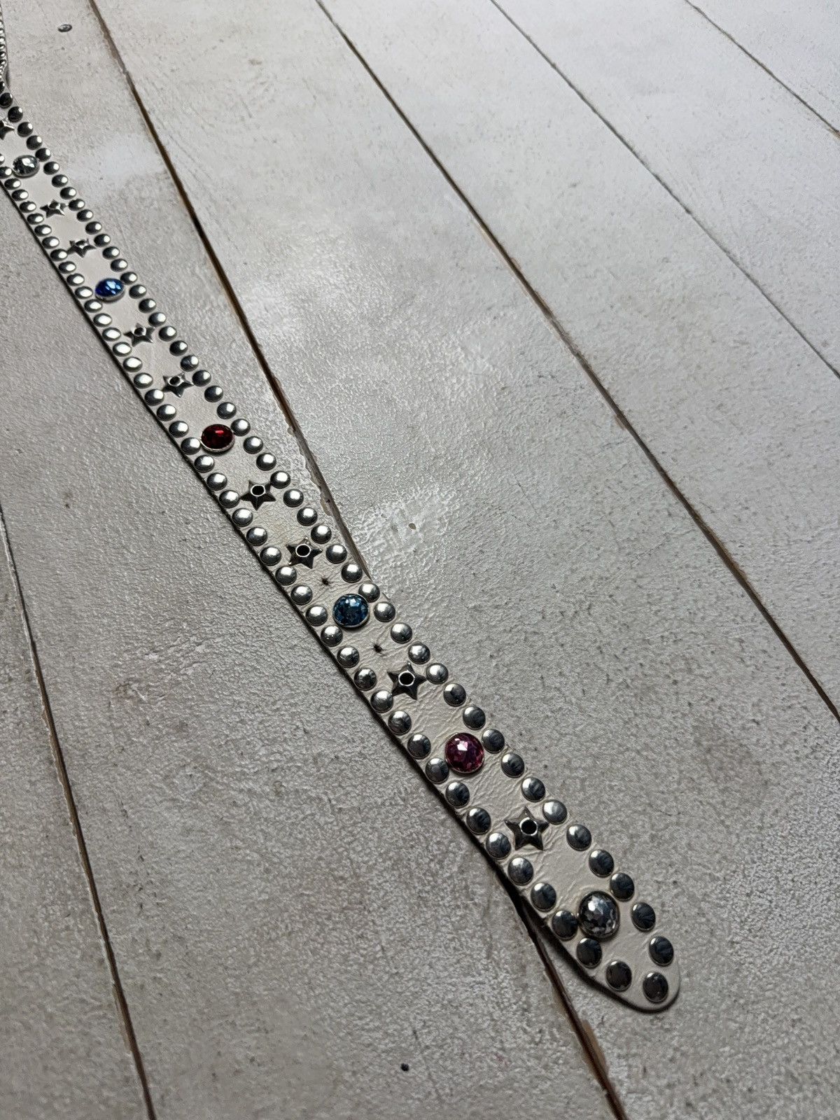 Hysteric Glamour Vintage Leather Belt Y2K Rhinestones Punk Metal Avant Garde Size ONE SIZE - 5 Thumbnail