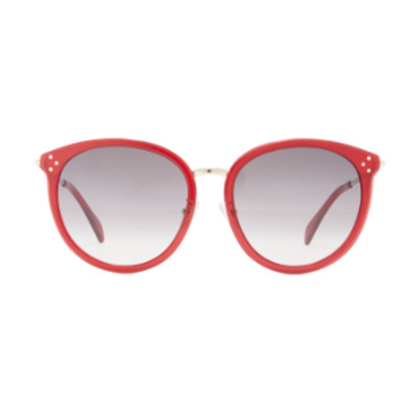 Celine CELINE 56mm Round Sunglasses Red Shiny Red Size ONE SIZE - 4 Thumbnail