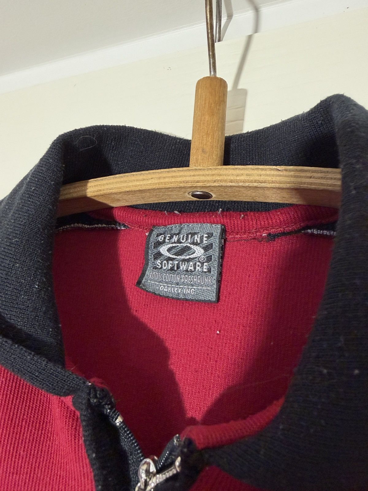 Oakley Vintage Oakley Software 1/4 Zip Ribbed Polo Shirt Red/Black Size US L / EU 52-54 / 3 - 3 Thumbnail