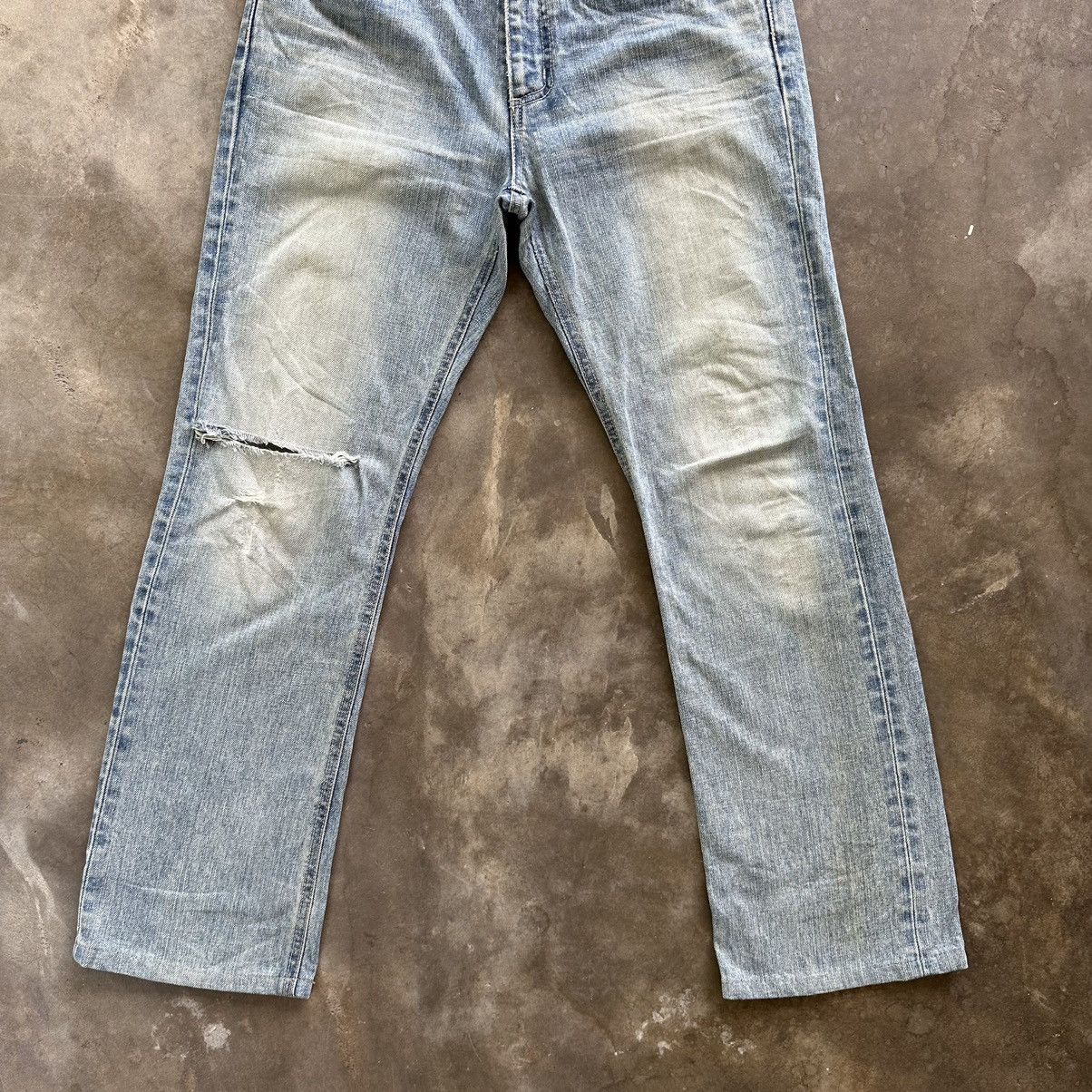 Edwin × Jean × Vintage Vintage Edwin Distress Faded Something Denim Jean Pant W31 Size US 31 - 2 Thumbnail