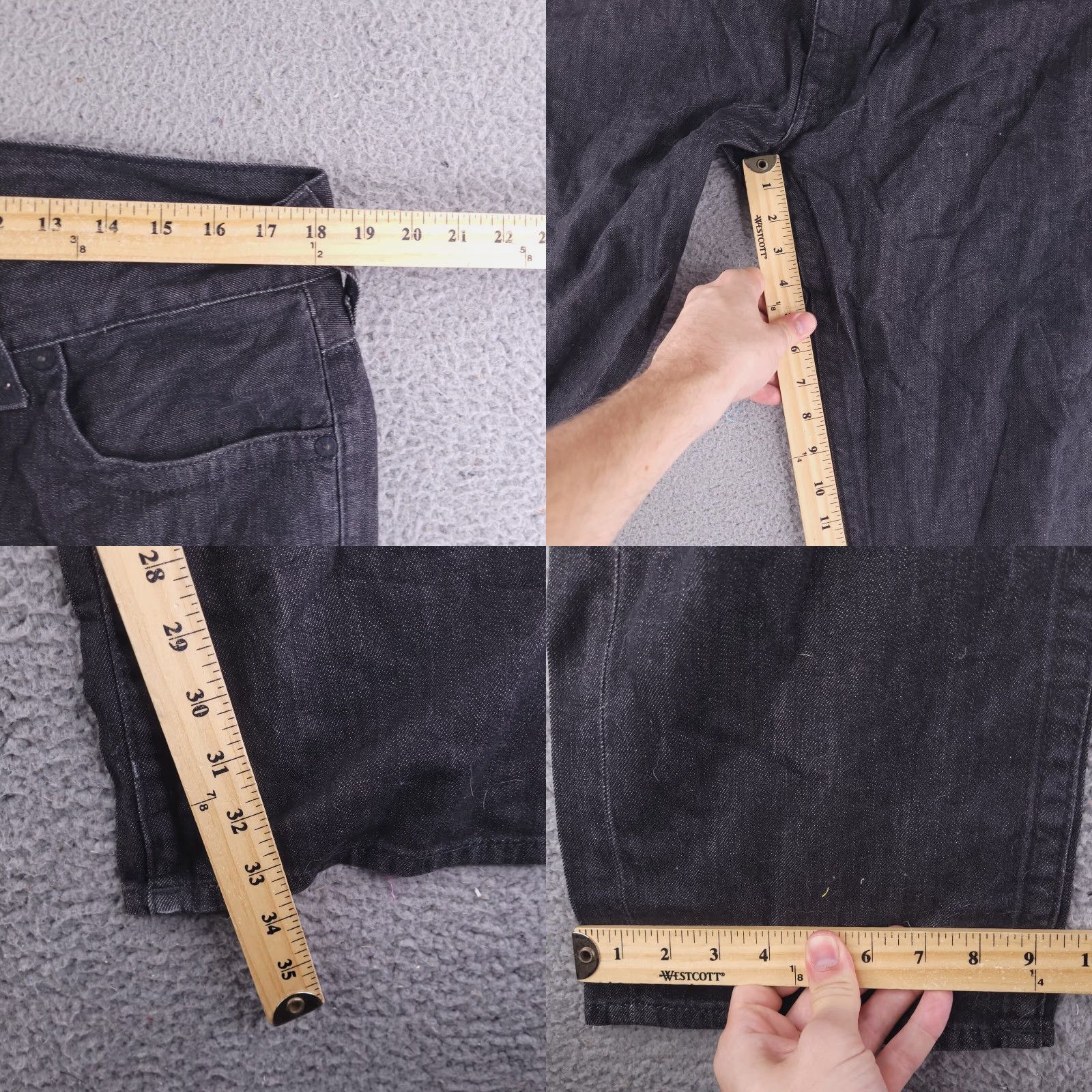 True Religion VINTAGE True Religion Jeans Mens 36x33 Black Ricky Black Denim Pants Relaxed Flap Size US 36 / EU 52 - 9 Thumbnail