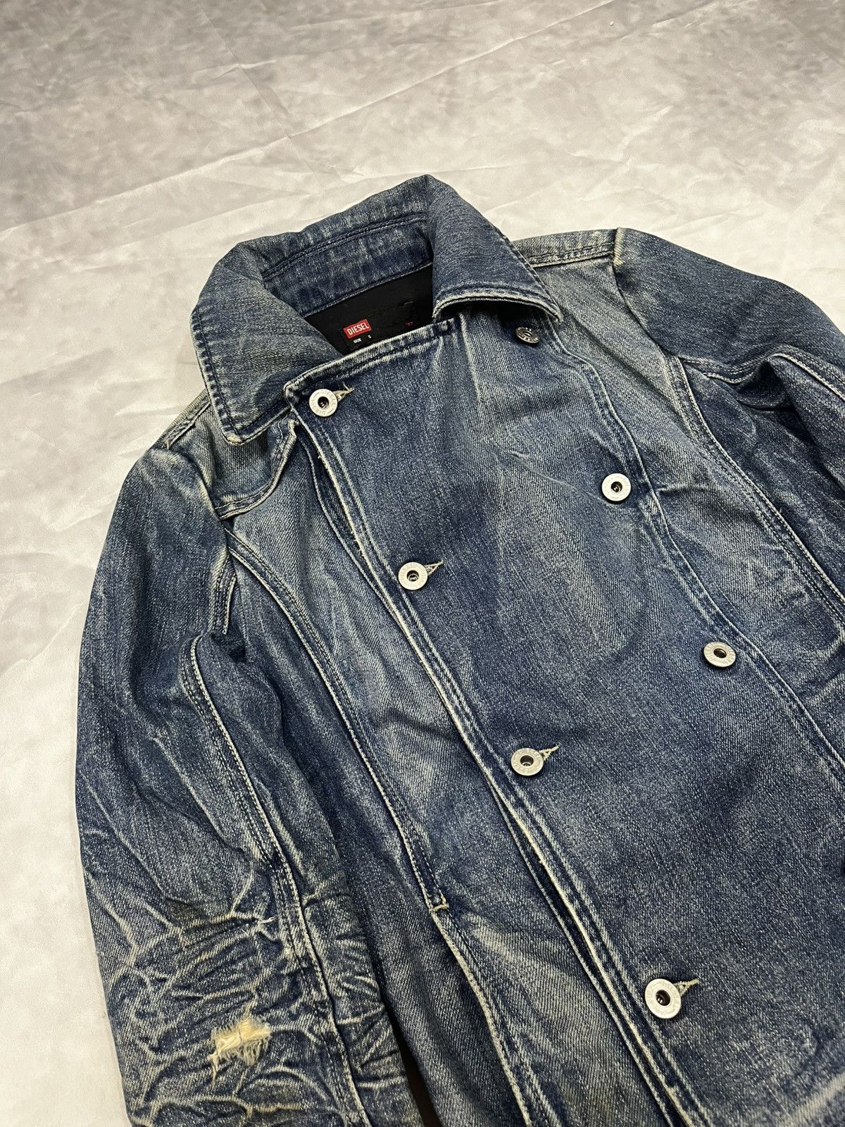 Diesel Diesel Iconic Era Double-Breasted Faded Distressed Jacket Size S / US 4 / IT 40 - 2 Thumbnail