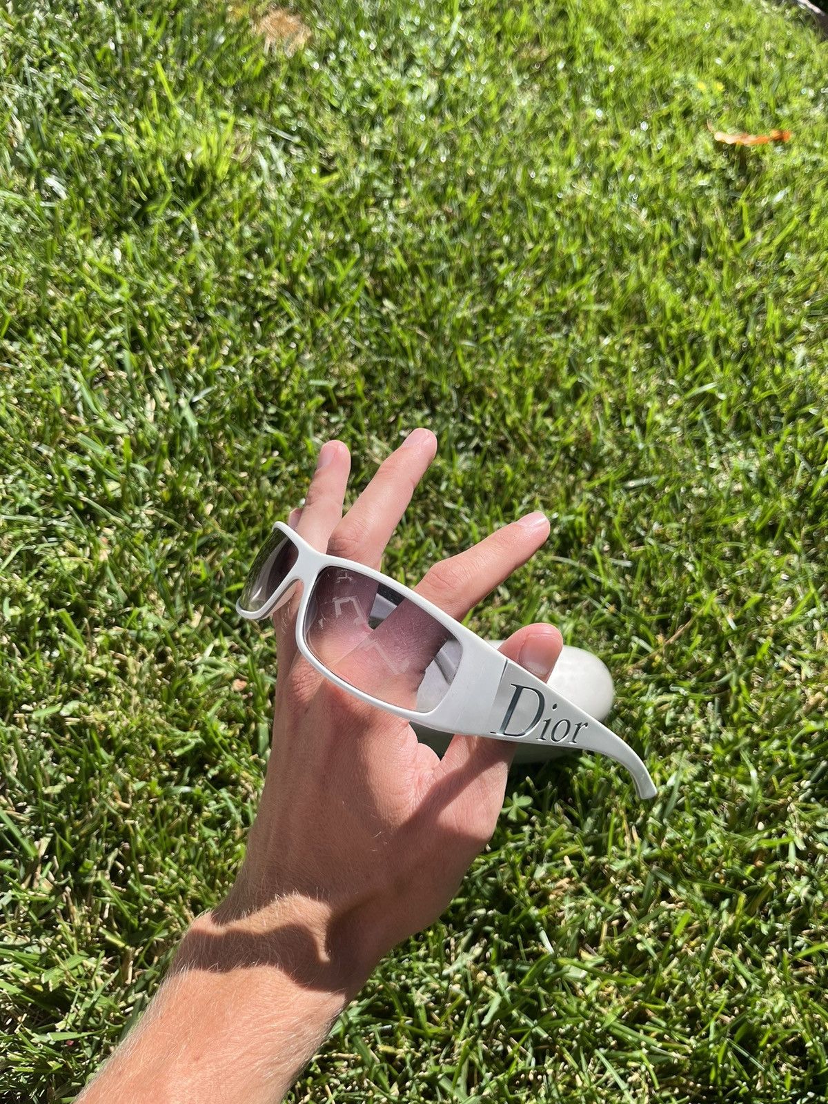 Christian Dior Monsieur Vintage Dior Logo Wraparound Sunglasses Genuine 2000s Size ONE SIZE - 5 Thumbnail