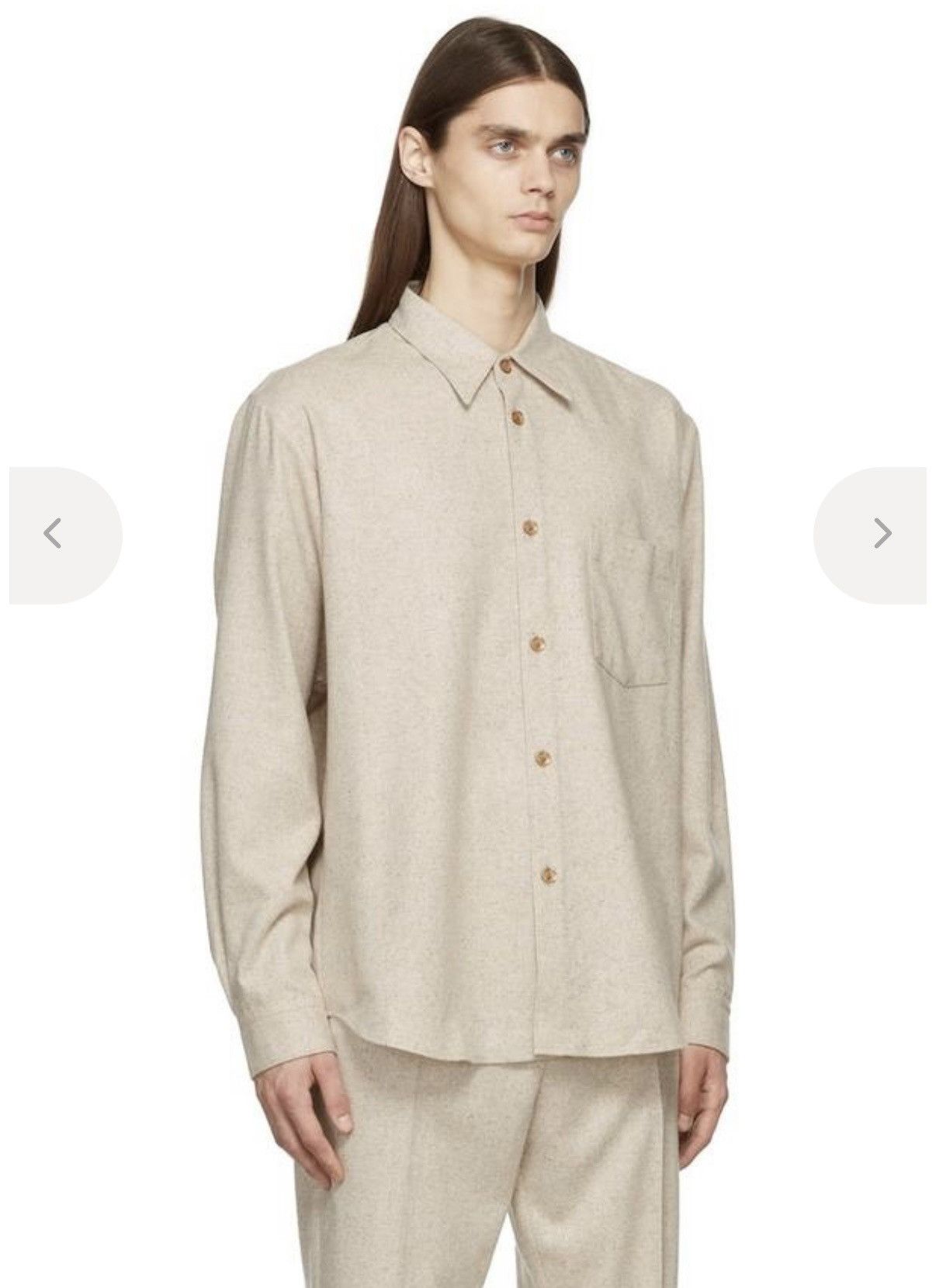 Acne Studios Acne Studios Wool Shirt Beige in L Size US L / EU 52-54 / 3 - 1 Thumbnail
