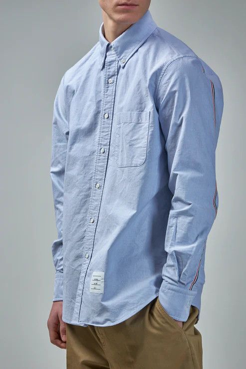 Thom Browne o1s22i1n1224 Oxford Cotton Shirt in Light Blue Size US XL / EU 56 / 4 - 4 Thumbnail