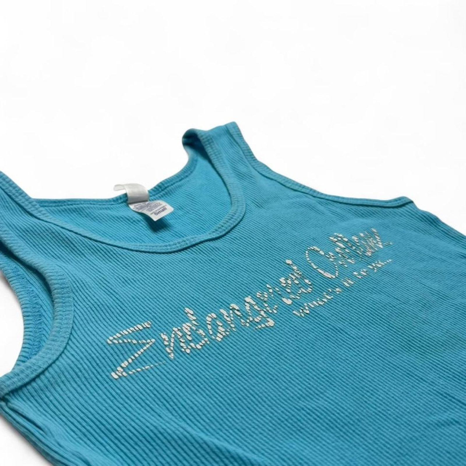 Other Blue Tropical Summer Early 2000s Y2K fitted cotton tank Size S / US 4 / IT 40 - 6 Thumbnail