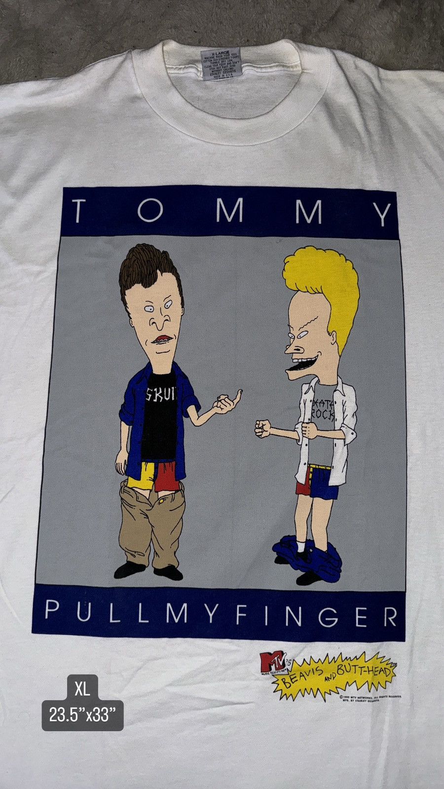 image of Vintage Beavis And Butthead Tee in White, Men's (Size XL)