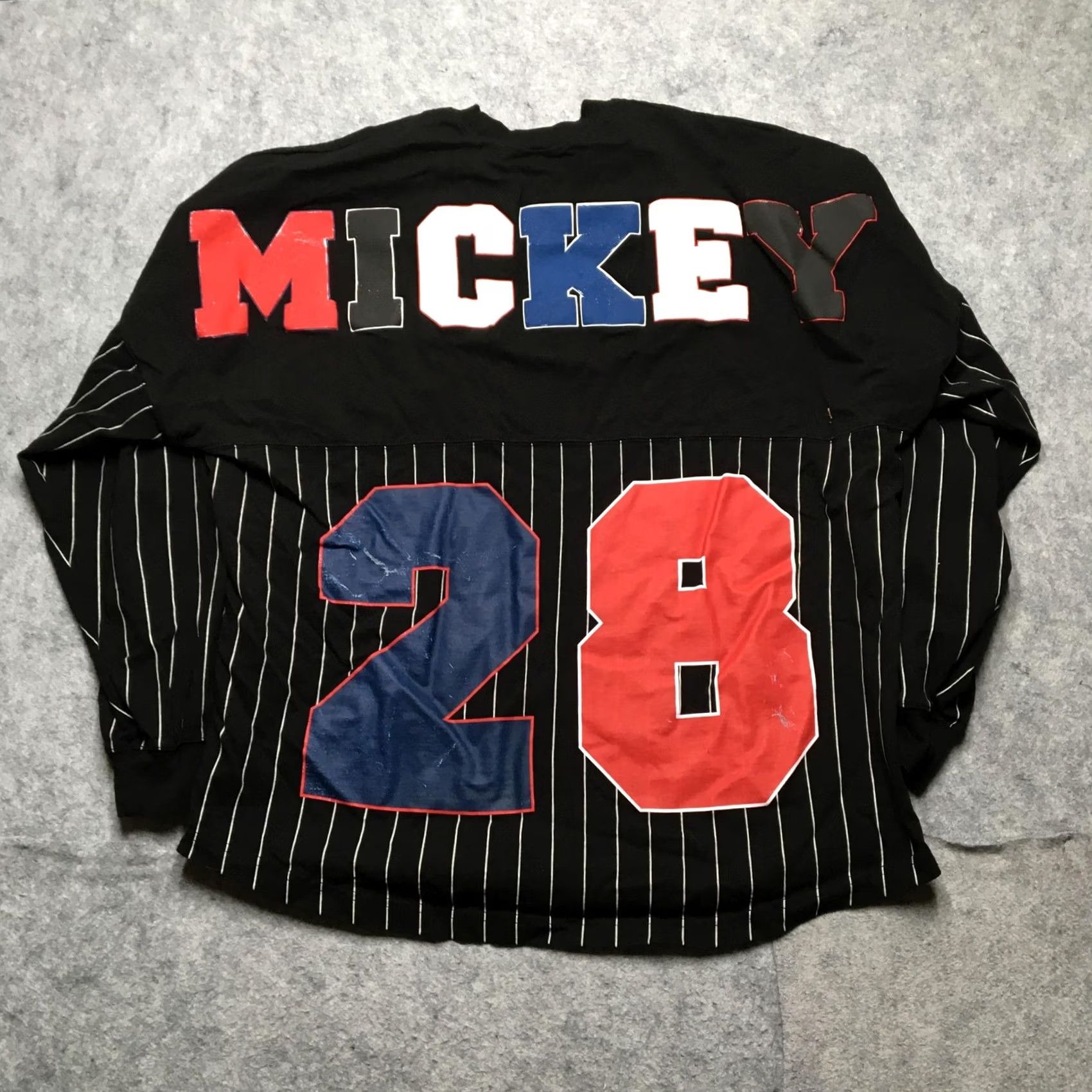 Disney Disney Spirit Jersey Shirt Mens XL Black Pinstripe Mickey Mouse 28 Pullover Logo Size US XL / EU 56 / 4 - 6 Thumbnail