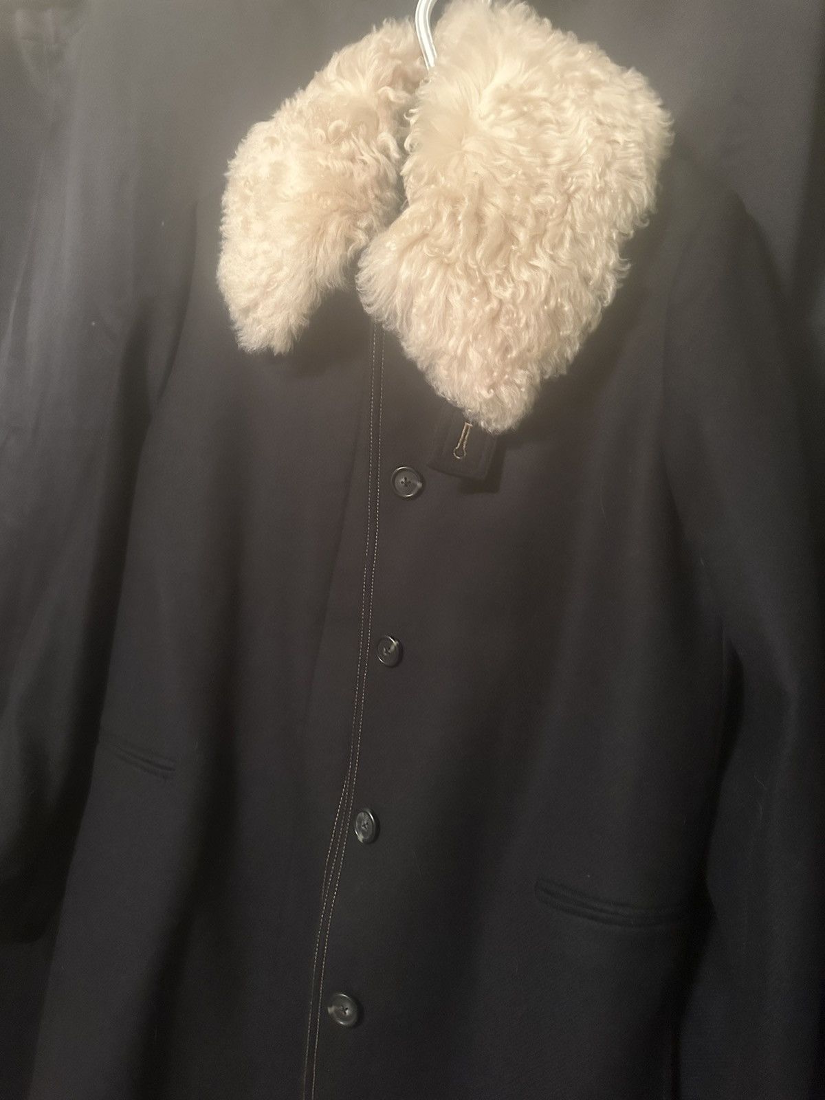 Helmut Lang Fur Shearling Collar Coat NWT Size L / US 10 / IT 46 - 3 Thumbnail