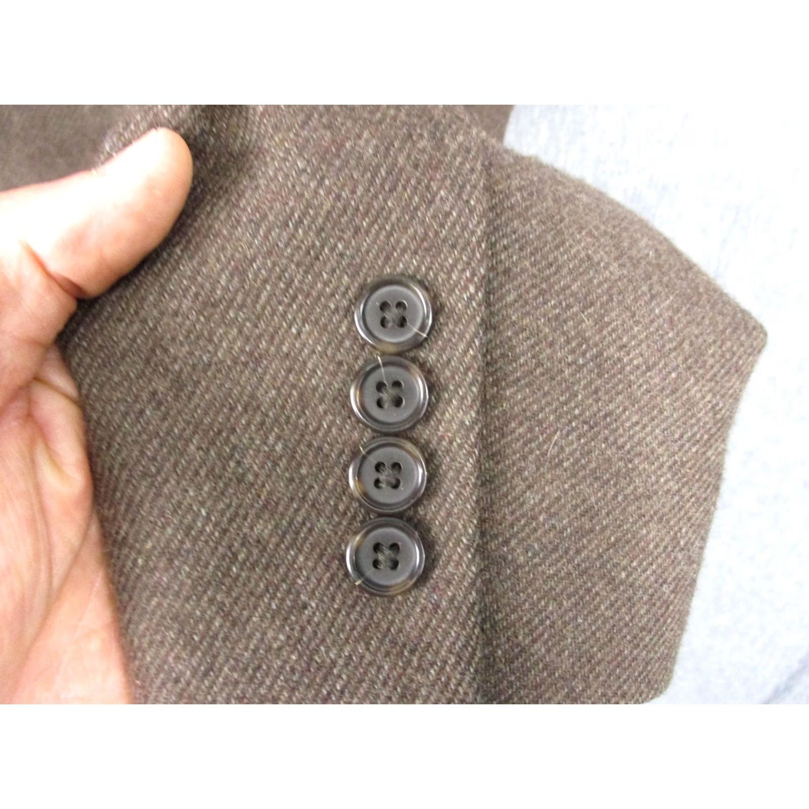 Brooks Brothers Brooks Brothers Blazer Mens 44L Yorkshire Tweed Wool Cashmere Sport Coat Brown Notch Lapel 2-Button Long Classic Fit Mens Size 44R - 3 Thumbnail