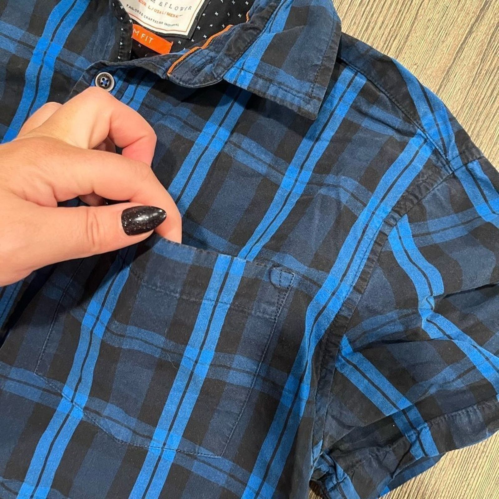 Vintage Denim & Flower Button Down Shirt Slim Fit Plaid Sz L Size US L / EU 52-54 / 3 - 2 Thumbnail
