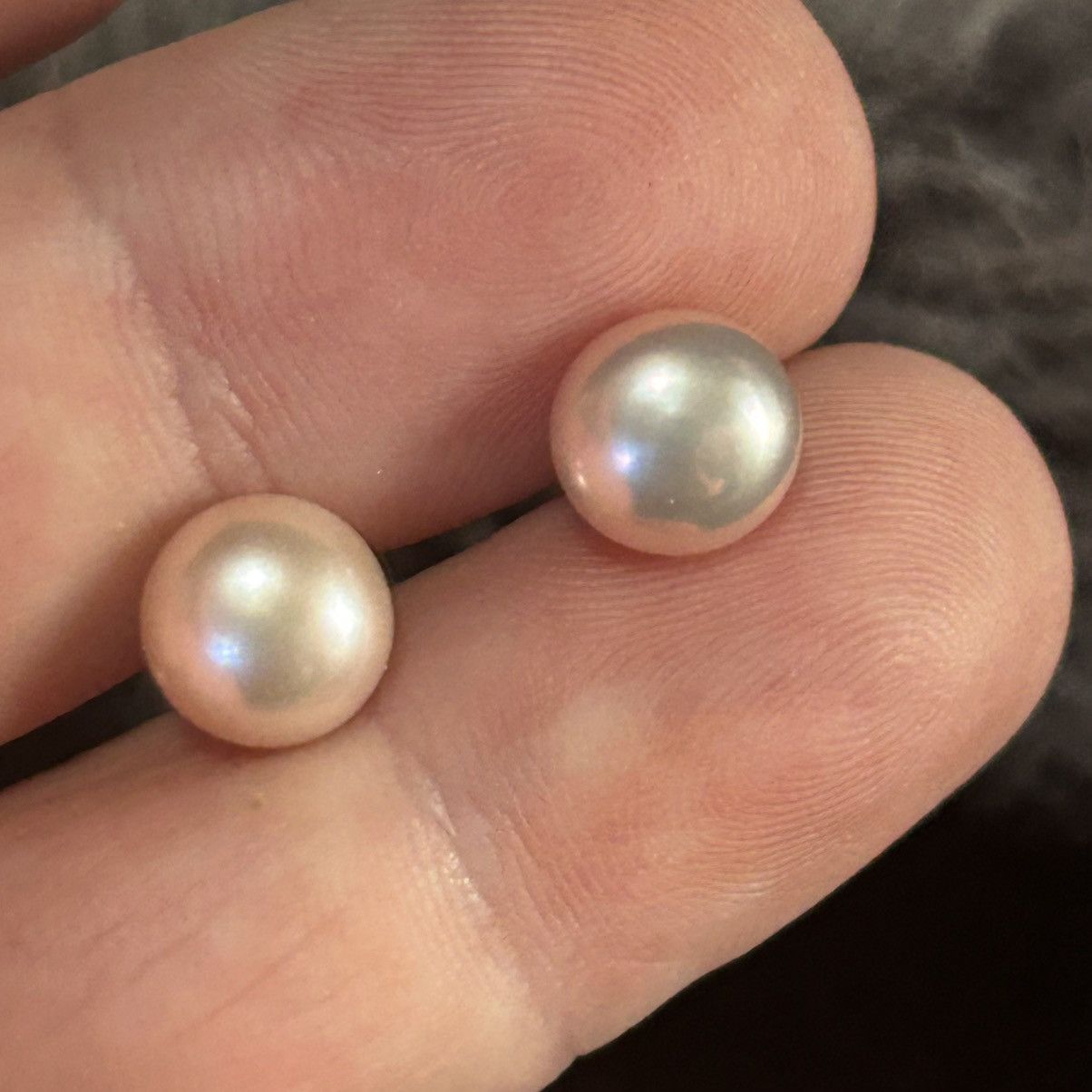 Handmade Genuine powder rose fresh water pearl post stud earrings Size ONE SIZE - 4 Thumbnail