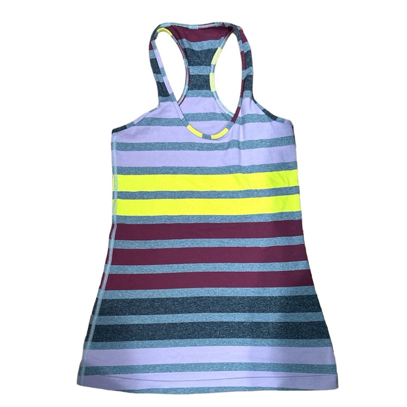 Lululemon LULULEMON Cool Racerback Triplet Twin Stripe Tank Sz 8 Size M / US 6-8 / IT 42-44 - 1 Thumbnail