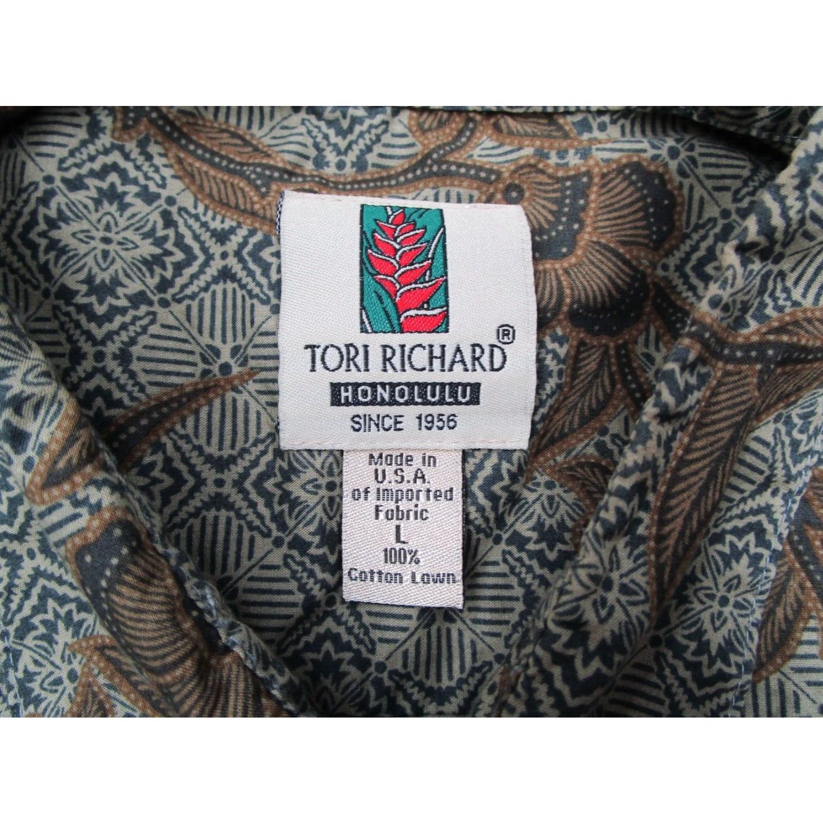Tori Richard Tori Richard Shirt Mens Large Green Cotton Lawn Button Up Hawaiian Made in USA Size US L / EU 52-54 / 3 - 3 Thumbnail