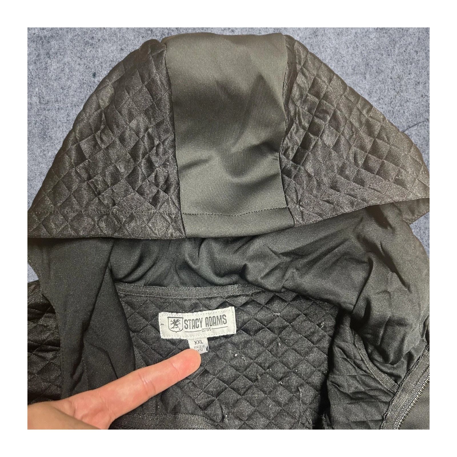 Stacy Adams Stacy Adams Track Jacket Black Quilted Hooded Mens 2XL Size US XXL / EU 58 / 5 - 5 Thumbnail