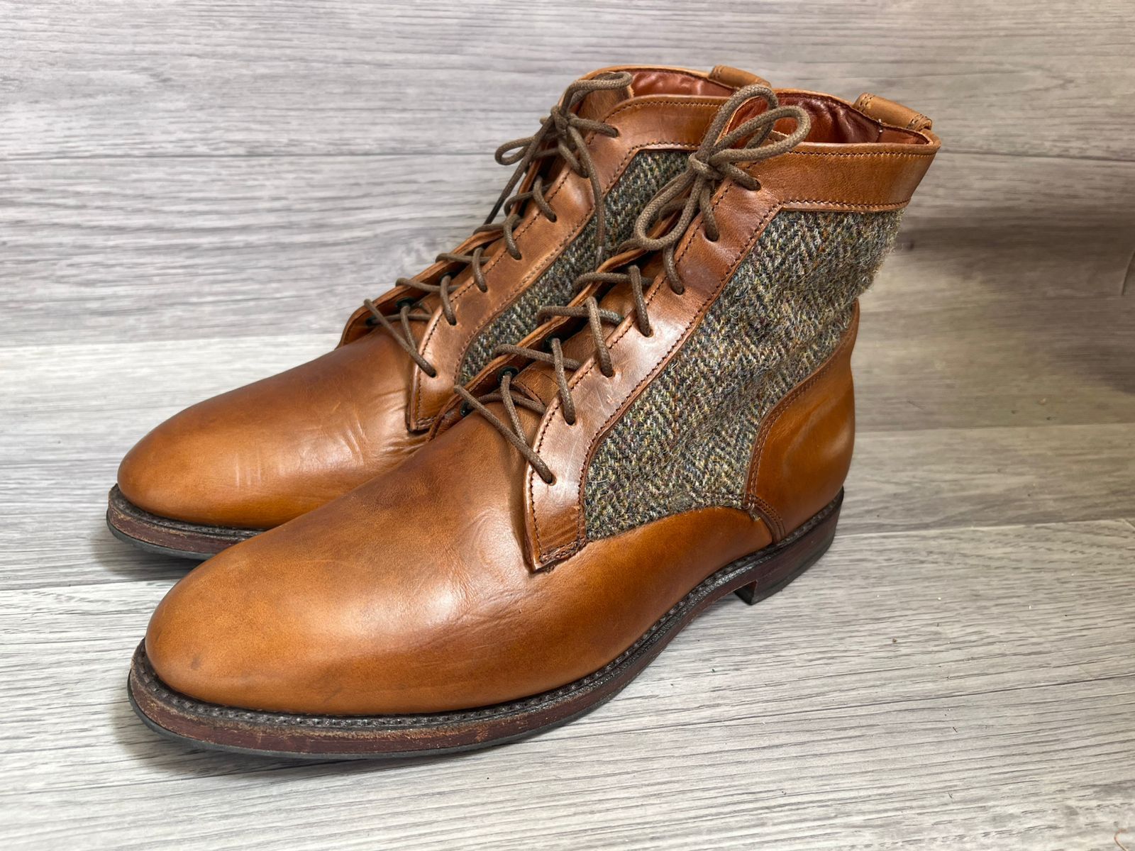 Allen Edmonds Allen Edmonds Shaker Heights Brown/Tan Tweed Leather Boots Size US 8.5 / EU 41-42 - 3 Thumbnail