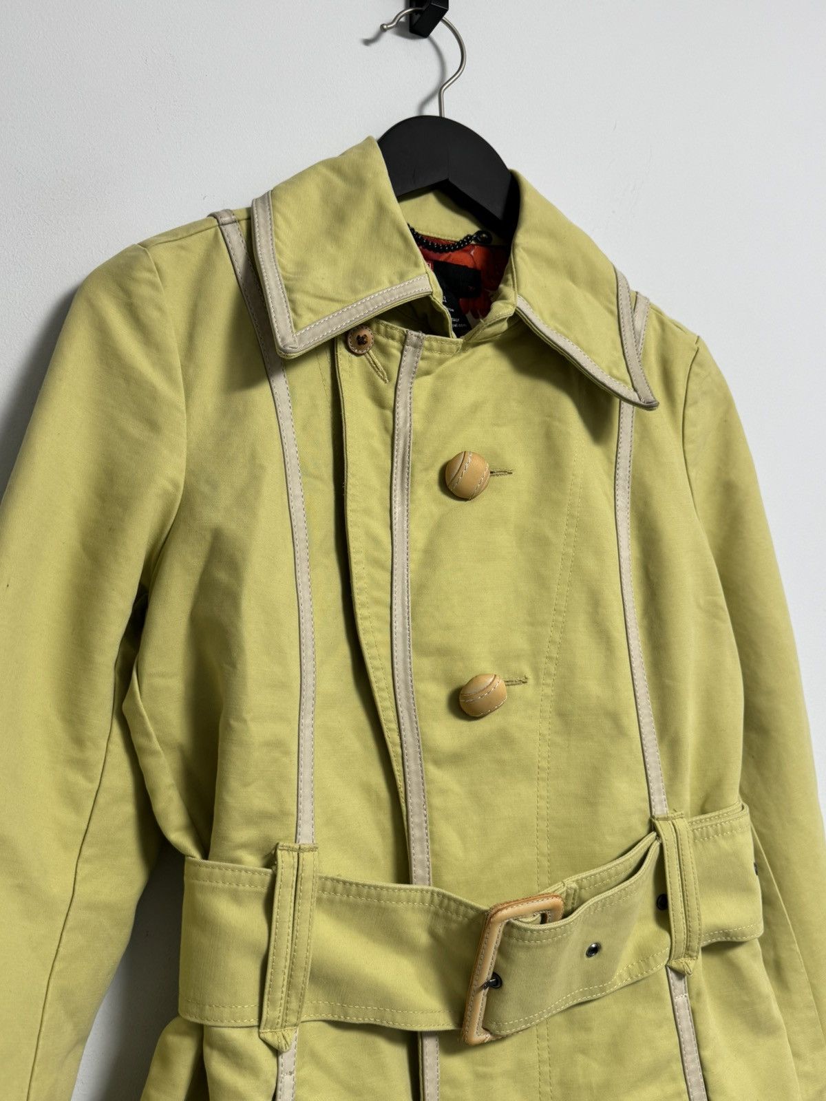 Diesel Diesel Vintage 90s Cotton Trench Coat Y2K Lemon Sz S Size S / US 4 / IT 40 - 6 Thumbnail