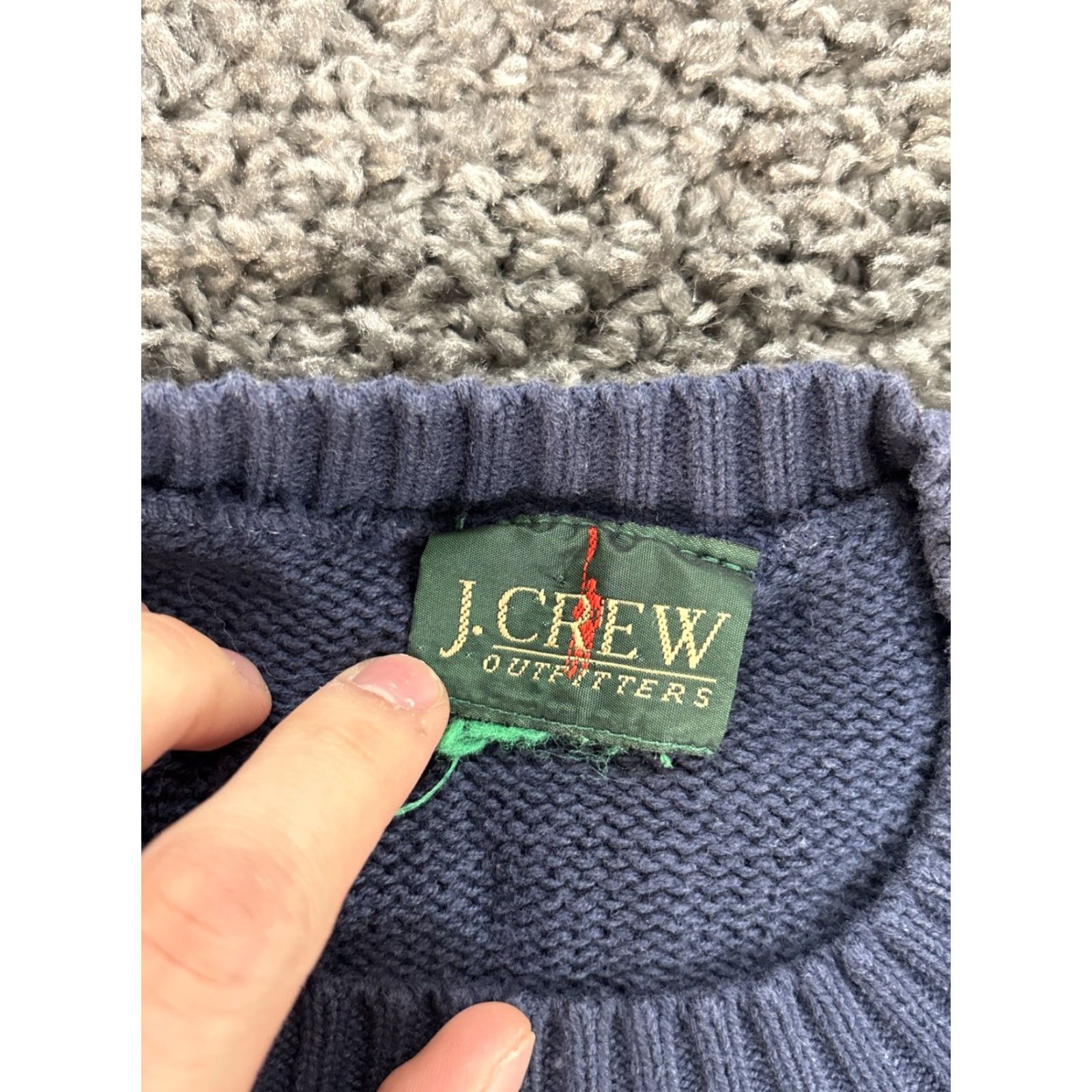 J.Crew VINTAGE J.CREW Sweater Men L Crew Blue Cable Knit Fisherman Pullover Key Words: Cotton Knit, Marine, Oarsman - Mens Size US L / EU 52-54 / 3 - 4 Thumbnail
