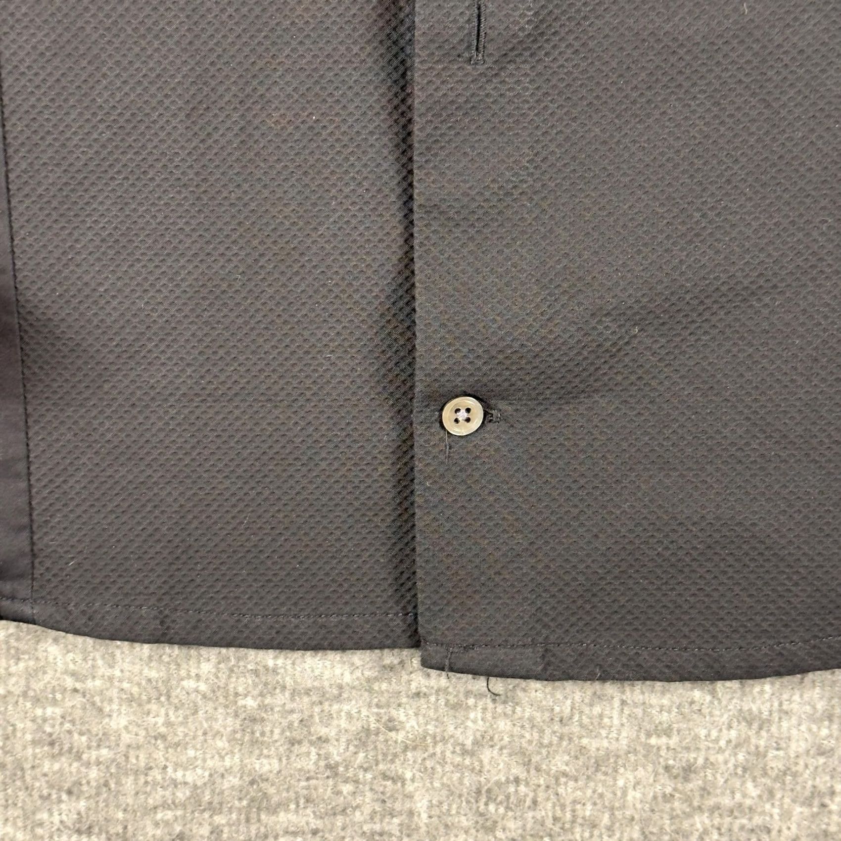 Reiss Reiss Shirt Mens Large Black Textured Panel Slim Fit Dress Button Up Tux Size 42R - 5 Thumbnail