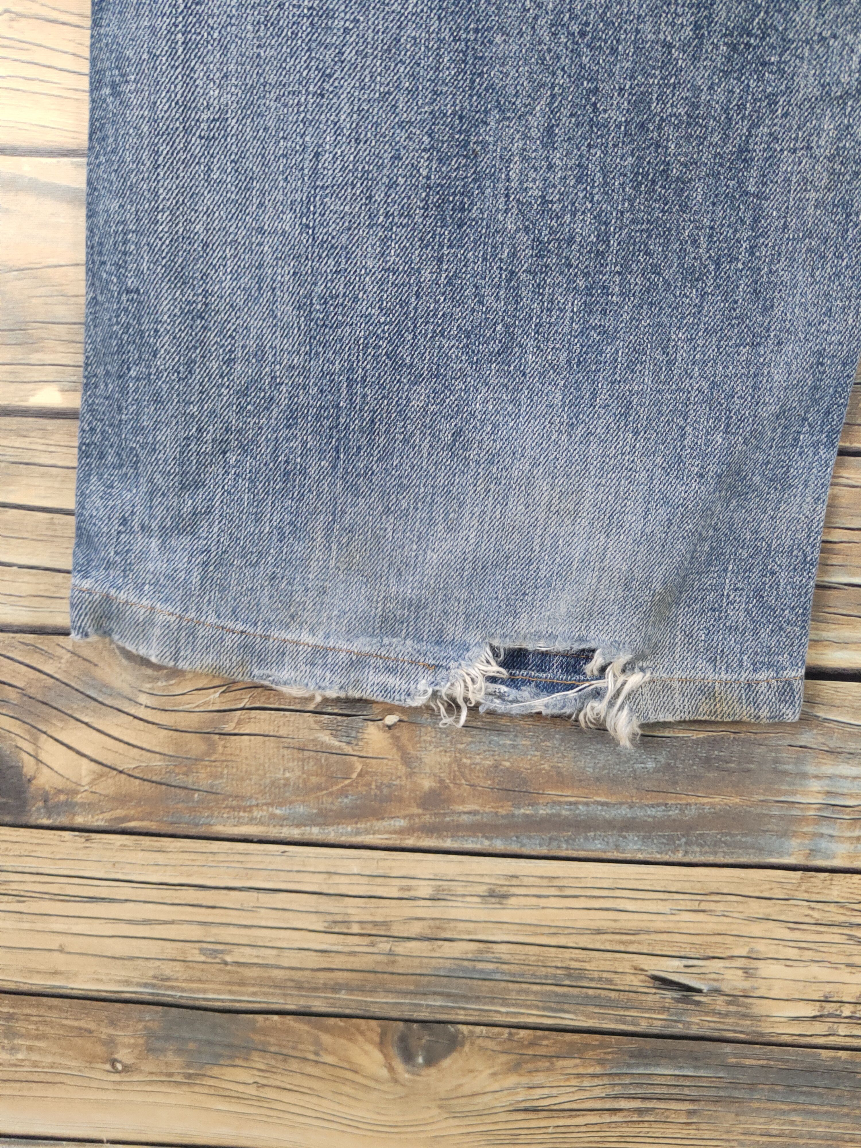Japanese Brand Famock Blue Distressed Ripped denim Jeans #W1727 Size US 33 - 9 Thumbnail