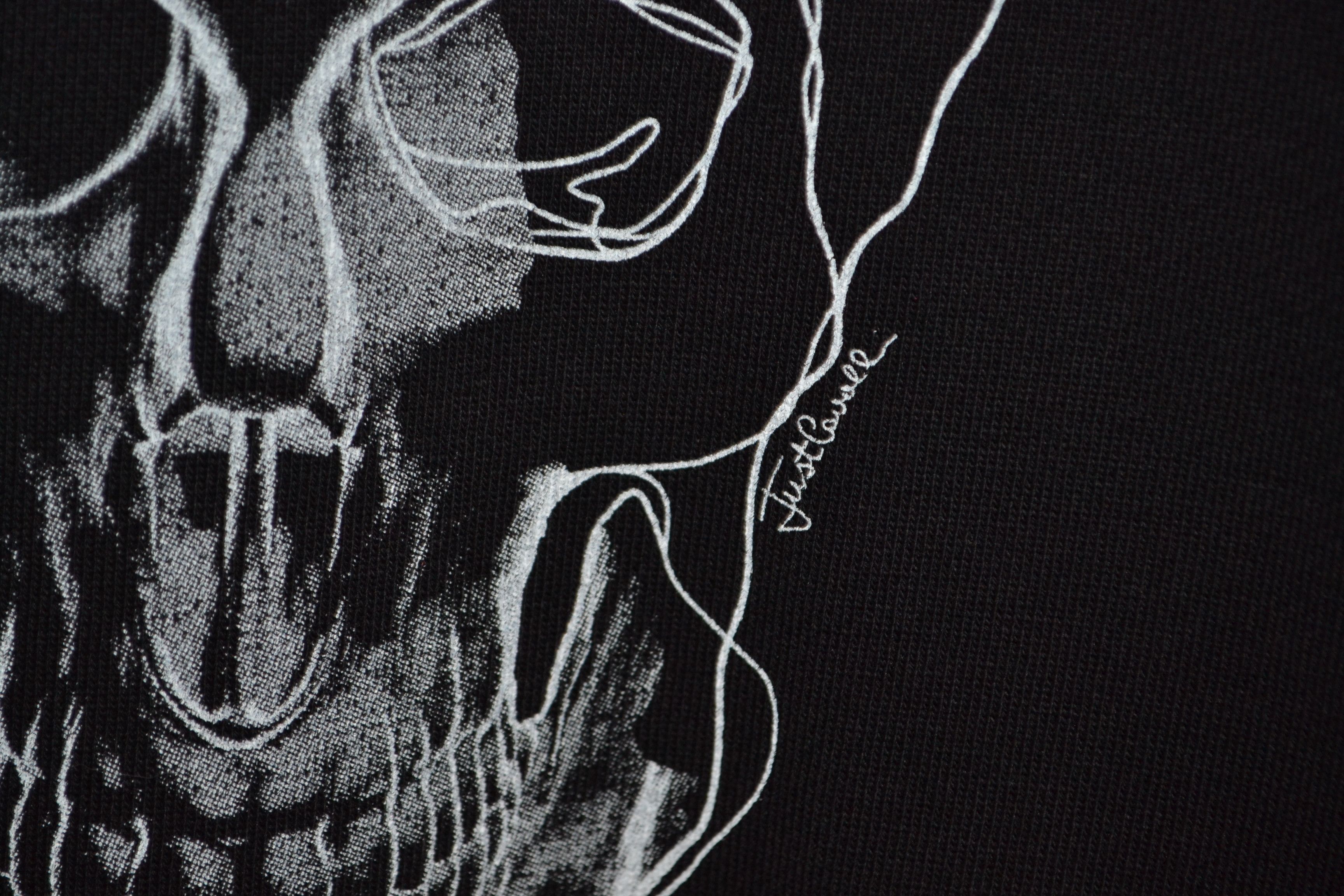 Just Cavalli Roberto M Black Cotton Skull Print Sweatshirt