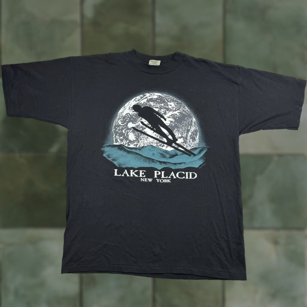 Vintage Vintage Prairie Mountain Sportswear T-Shirt XL Black Adult Men Crew Neck Short Sleeve Classic 90s Nature Ski Lake Placid Moon New York Travel - Size US XL / EU 56 / 4 - 1 Thumbnail