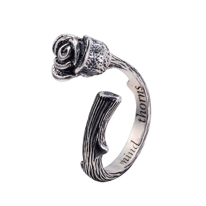 Jewelry Flowers Vibe Jewelry Rings Open Size Chrome Ring (Size 7-13) Size ONE SIZE - 6 Thumbnail