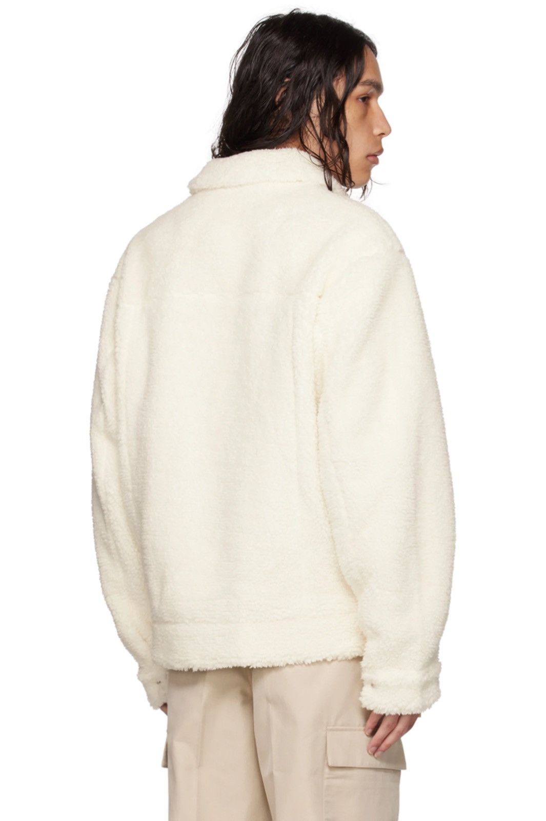 Axel Arigato NEW L Off-White Sherpa Fleece Padded Embroidery Ryder Jacket Size US L / EU 52-54 / 3 - 2 Thumbnail