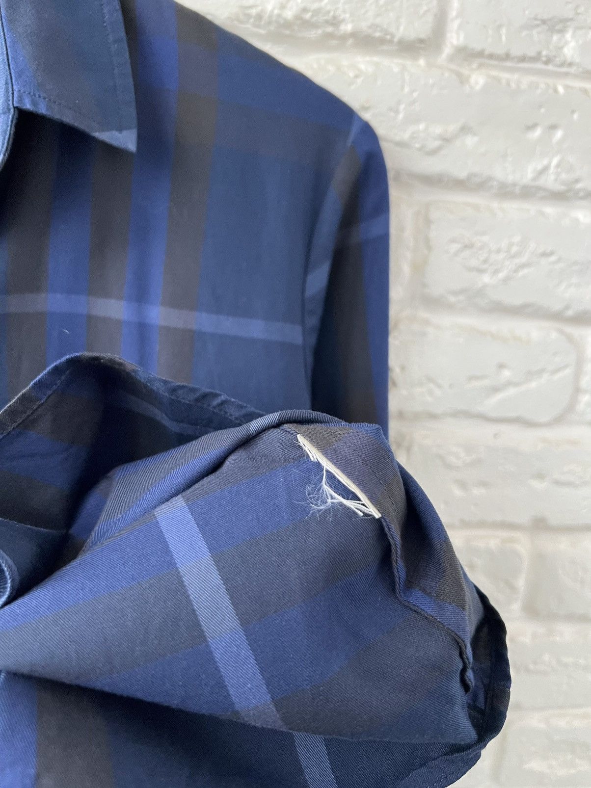 Burberry Burberry Brit Navy Blue Nova Check Button Up Shirt Size M / US 6-8 / IT 42-44 - 6 Thumbnail