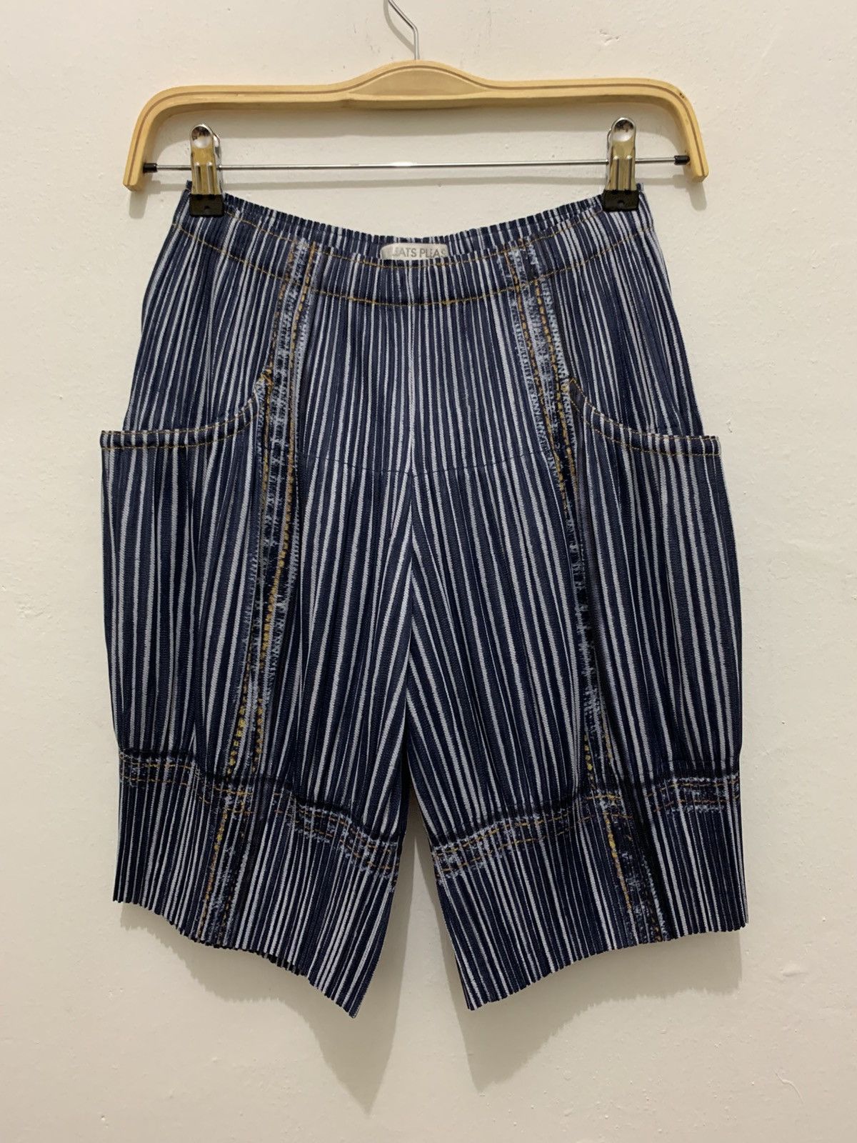 Issey Miyake ISSEY MIYAKE PLEATS PLEASE Denim Transfer Half Pants Size 29" - 1 Thumbnail