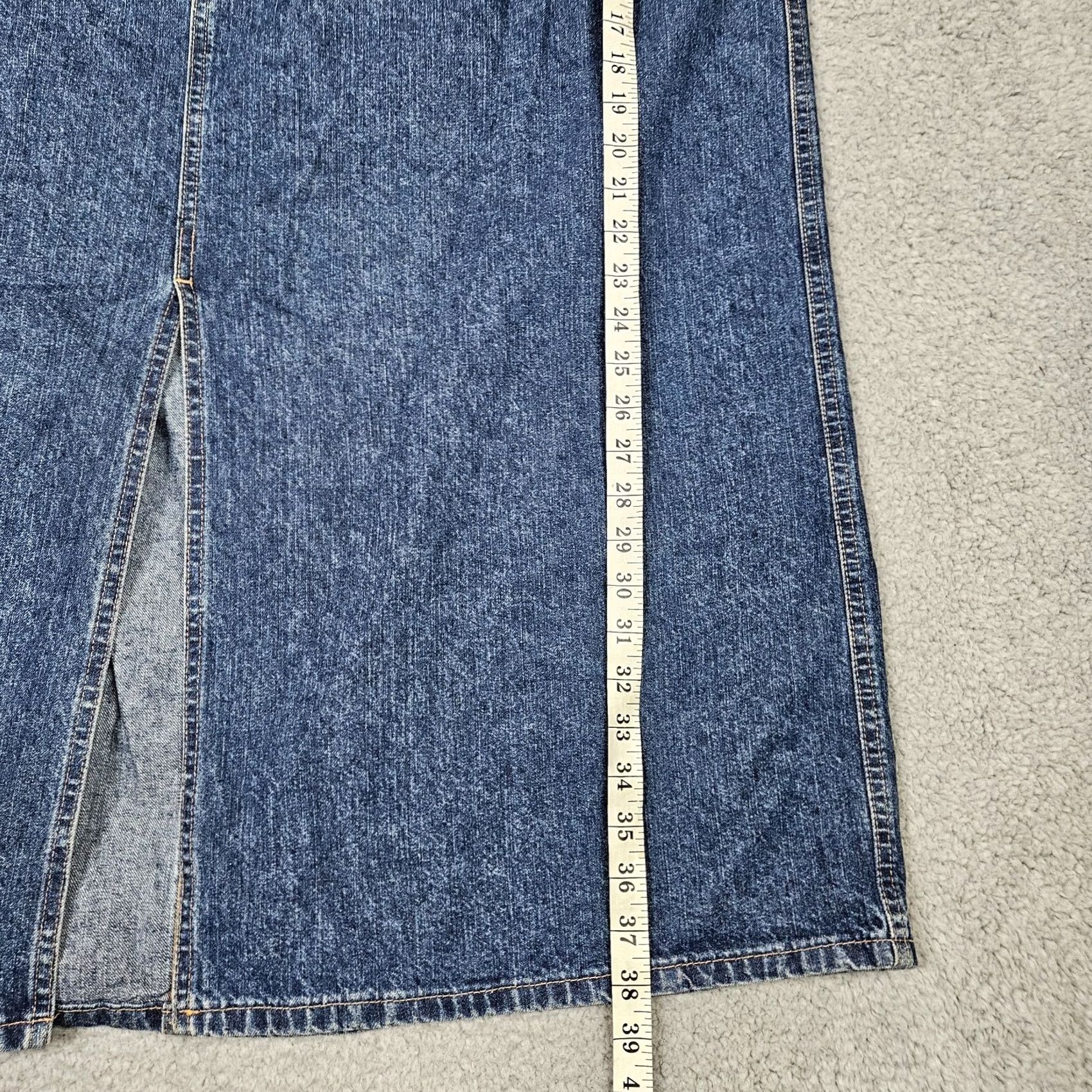 Eddie Bauer Eddie Bauer Women's Skirt Midi Denim Cotton 24W Plus Size Blue A-Line Flat Front Button Up 100% Cotton 24W Midi Denim Skirt - 24W Size 42" / US 20 - 5 Thumbnail