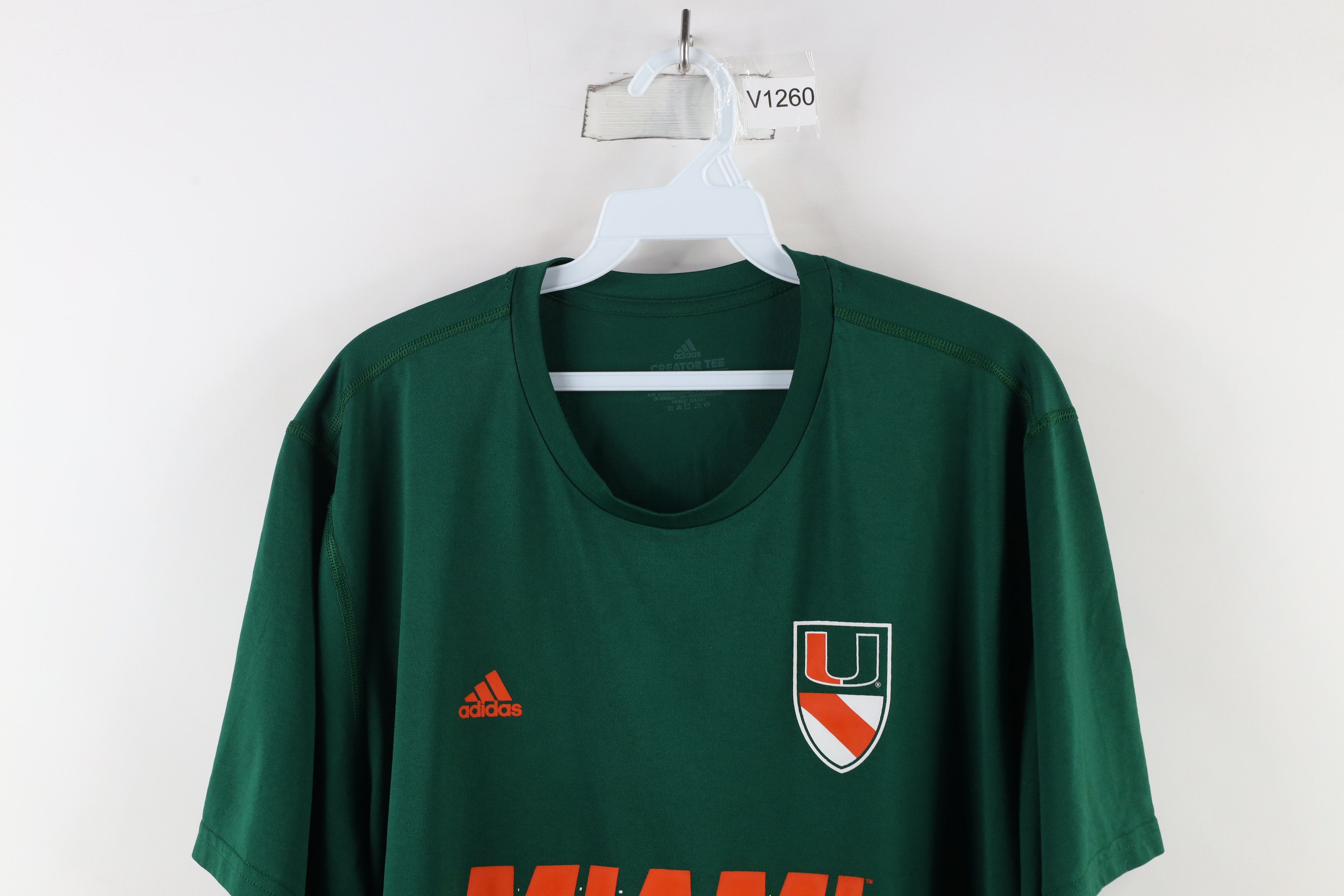 Adidas × Vintage Adidas Crest University of Miami Hurricanes Football T-Shirt Size US XXL / EU 58 / 5 - 2 Thumbnail