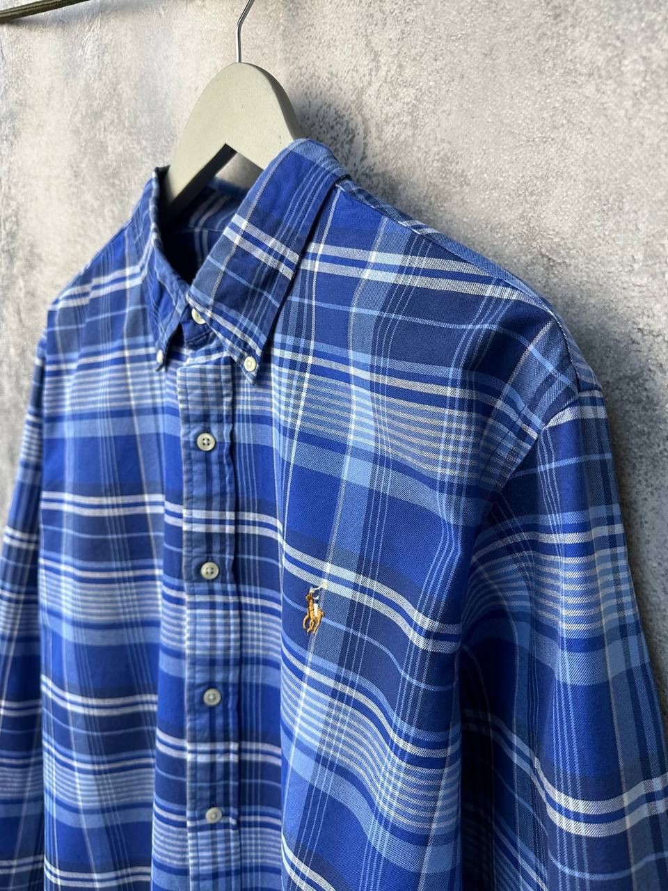 Ralph Lauren Ralph Lauren Plaid Shirt Luxury Blue Button Up Real Logo Size US XL / EU 56 / 4 - 5 Thumbnail