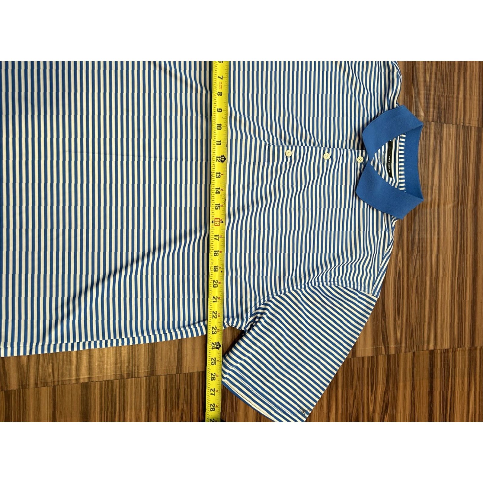Vintage VINTAGE Men's Greg Norman Blue White Striped Short Sleeve Golf Polo Shirt sz XL Size US XL / EU 56 / 4 - 3 Thumbnail