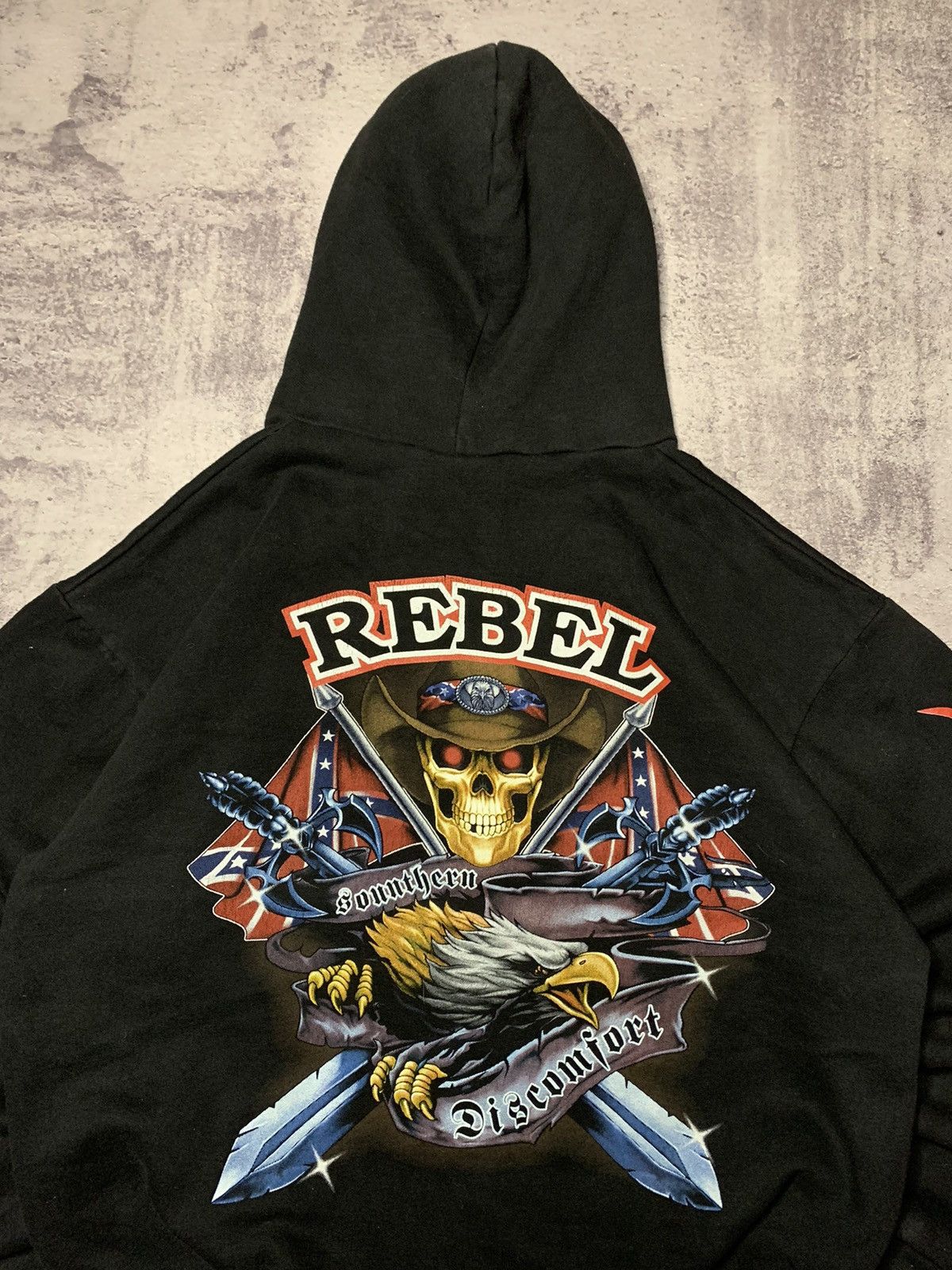 Band Tees Confederate Flag Hoodie “Rebel Southern Discomfort” Size US XL / EU 56 / 4 - 7 Thumbnail