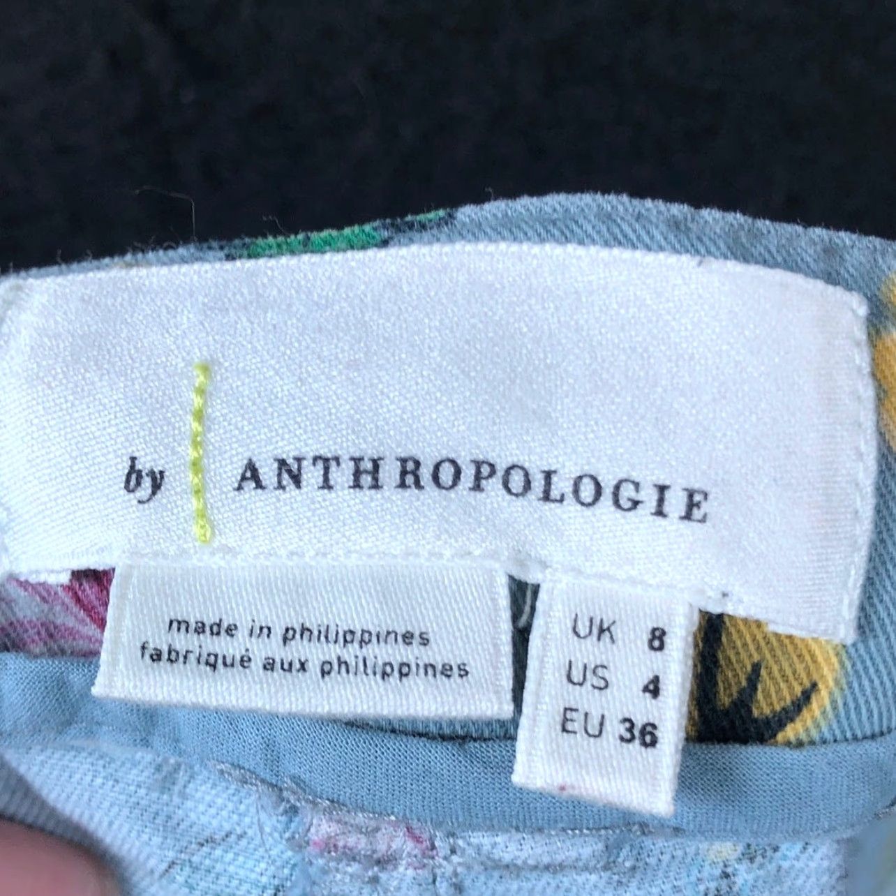 Anthropologie VINTAGE By Anthropologie Womens Pants Blue Victoria Floral Cargo Cuffed Stretch 4 Size 28" / US 6 / IT 42 - 5 Thumbnail