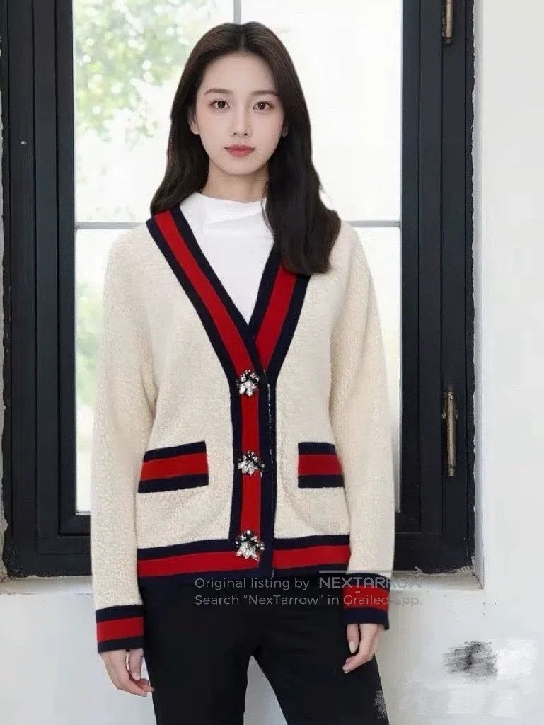 Gucci Gucci Apricot-coloured striped cardigan coat Size XS / US 0-2 / IT 36-38 - 7 Thumbnail