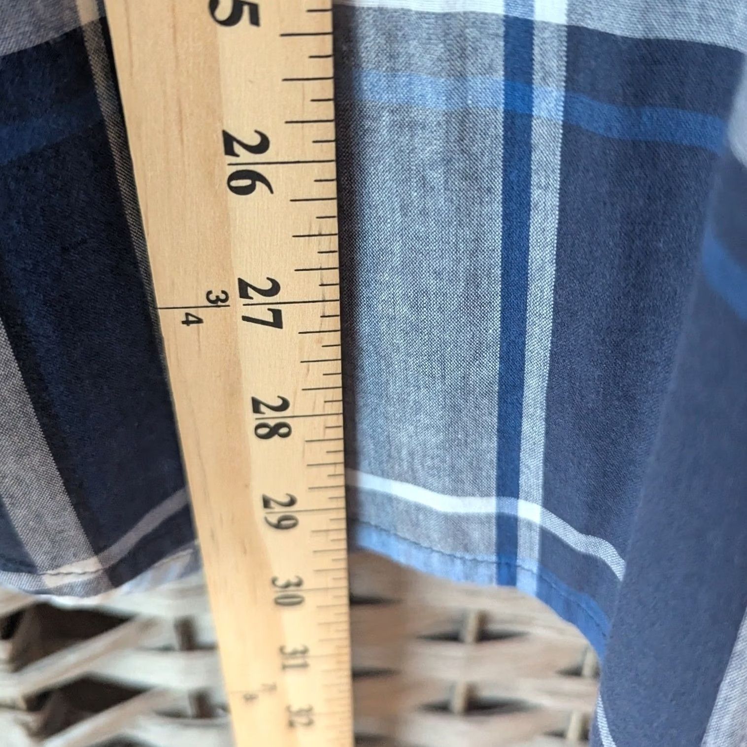 Lucky Brand Lucky Brand Western Shirt Blue & White Plaid Pearl Snap Short Sleeve Mens XXL Shirt Size US XXL / EU 58 / 5 - 4 Thumbnail