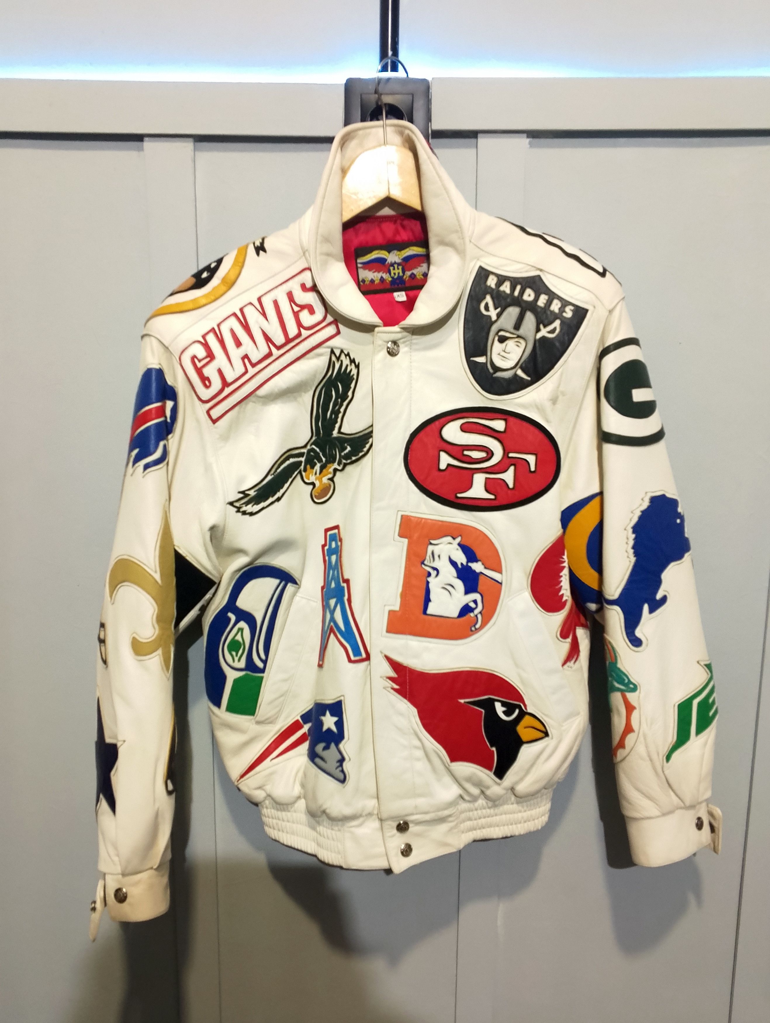 image of Jeff Hamilton Jacket Albino Nfl in White, Men's (Size XS)