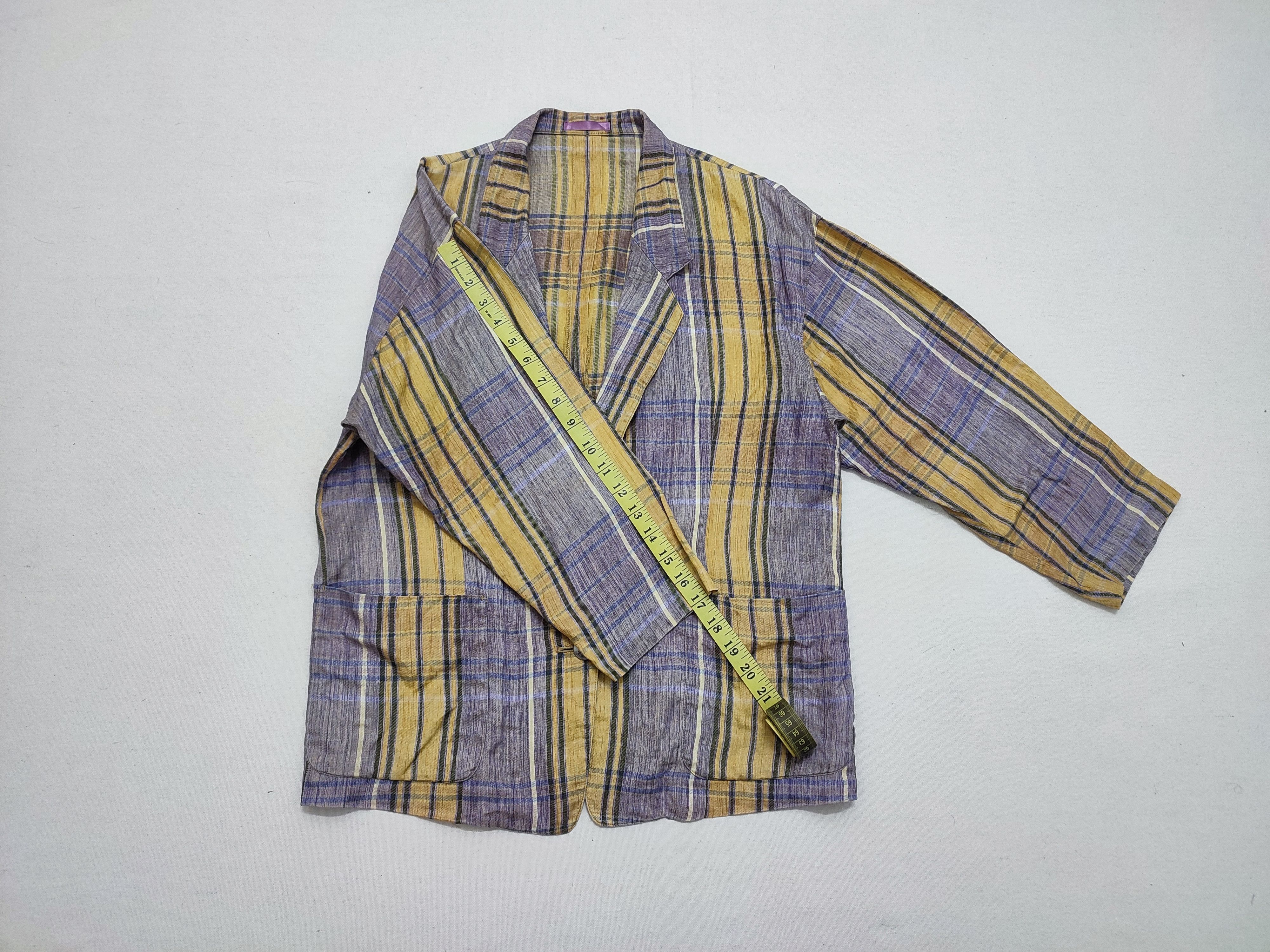 Burberry Burberrys Women Linen Plaid Blazer Size ONE SIZE - 5 Thumbnail