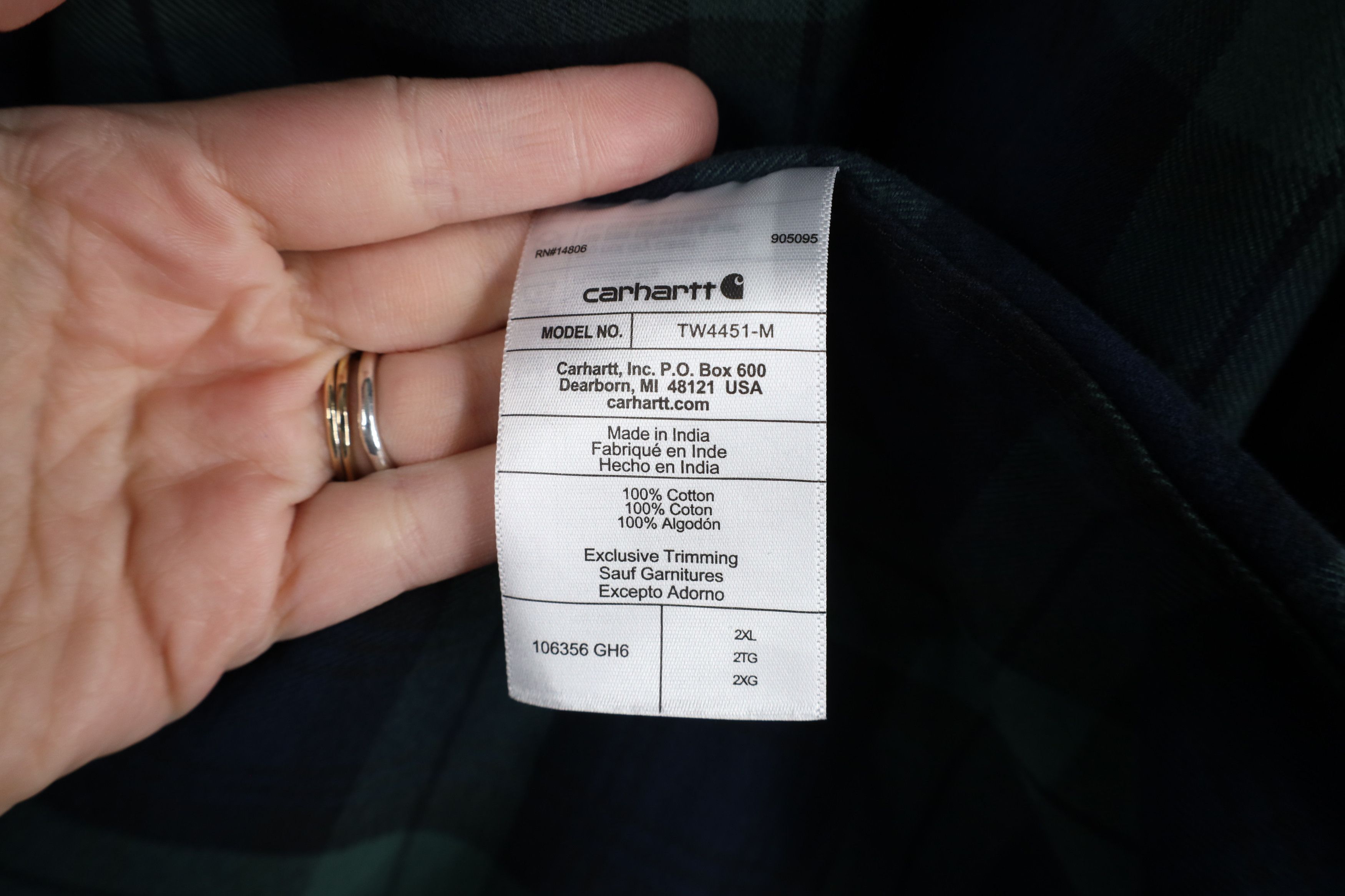 Carhartt × Vintage Vintage Carhartt Loose Fit Flannel Button Shirt Jacket Plaid Size US XXL / EU 58 / 5 - 10 Thumbnail