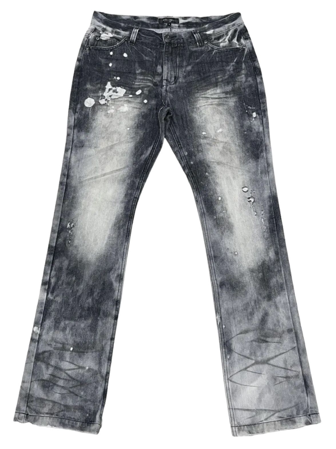 In The Attic 🔥IN THE ATTIC HOMME Punk Bleach Wash Smoke Distressed Denim Size US 32 / EU 48 - 1 Thumbnail