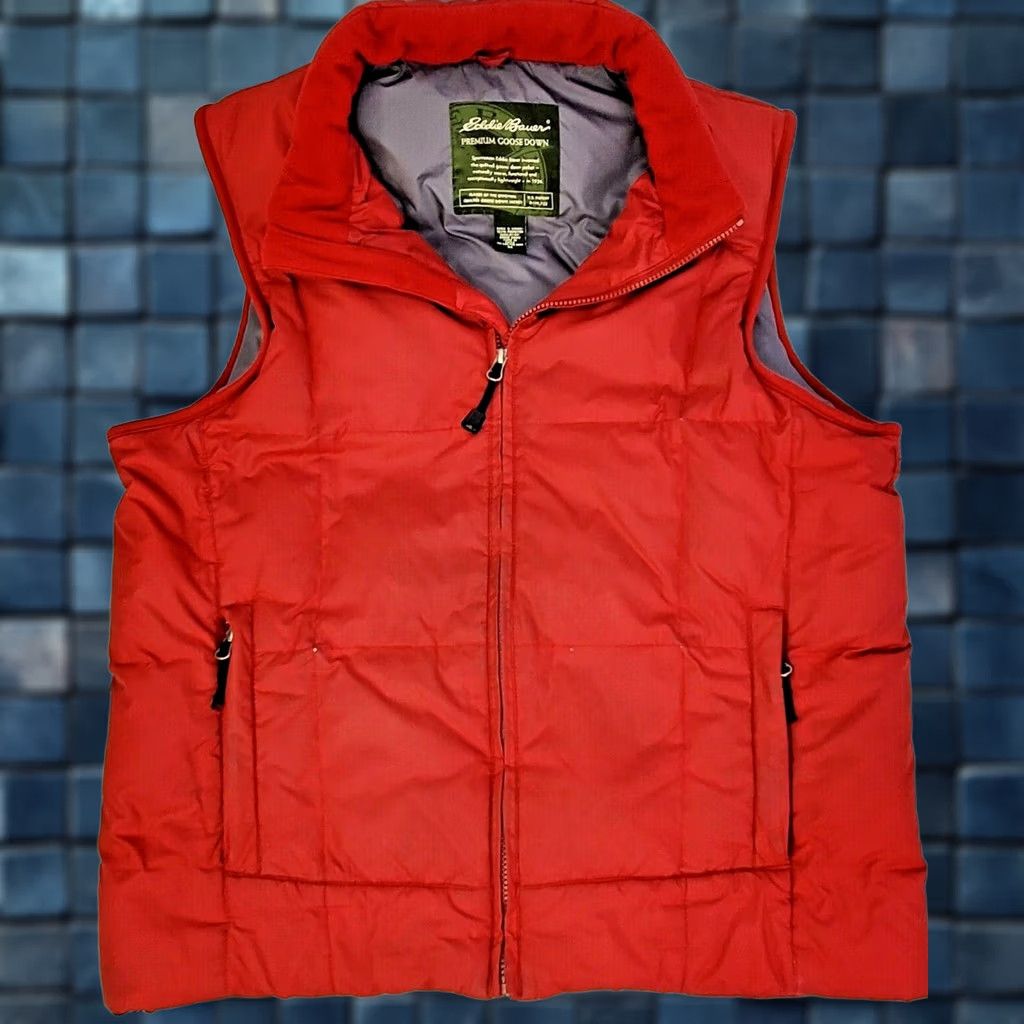 Eddie Bauer Eddie Bauer Goose Down Vest Men M Burgundy Full Zip Puffer Outdoor Zip Pockets Size M / US 6-8 / IT 42-44 - 1 Thumbnail