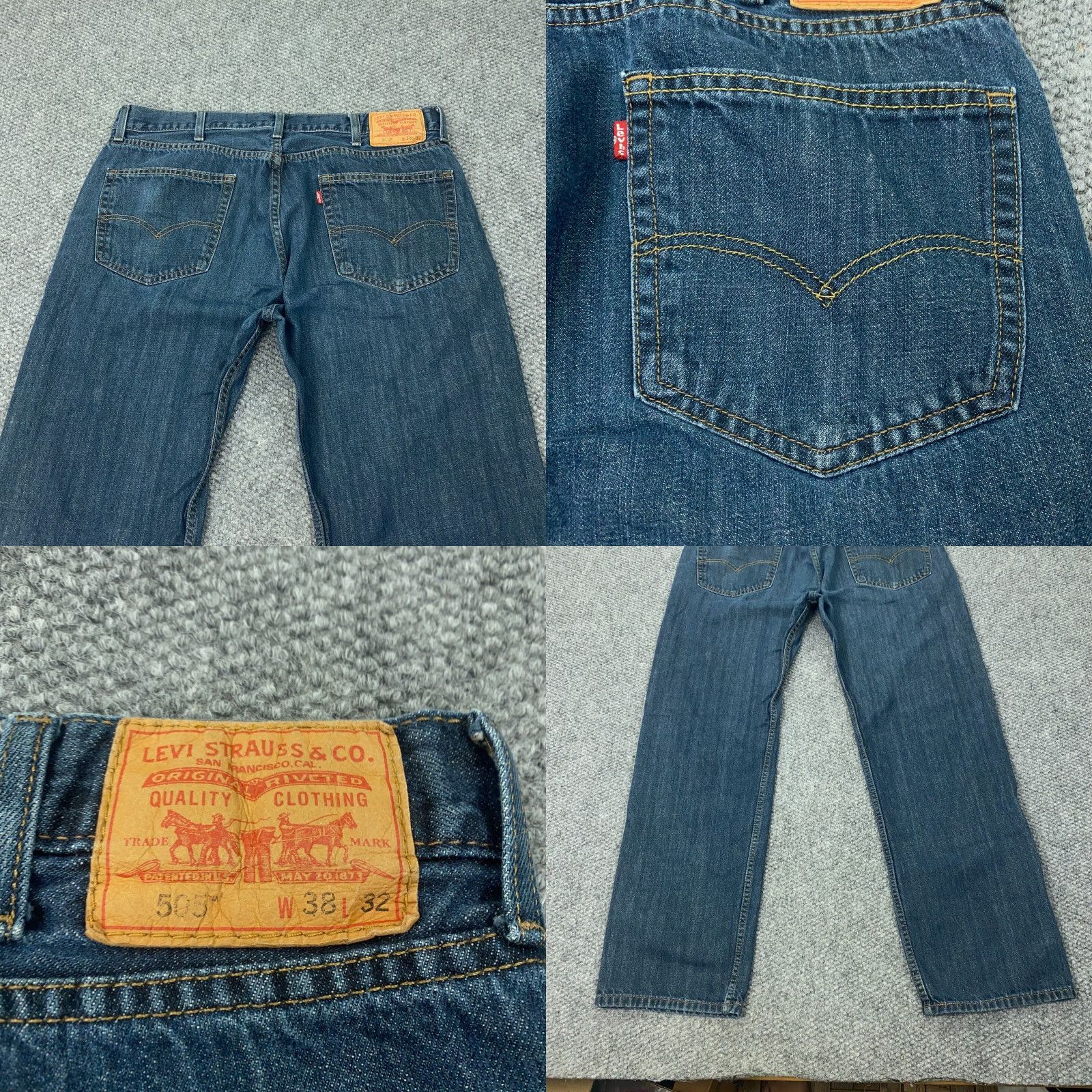 Levi's Levi's 505 Jeans Mens Blue 38x31 Straight Regular 5-Pocket Design Denim Cotton Vintage No Size US 38 / EU 54 - 8 Thumbnail