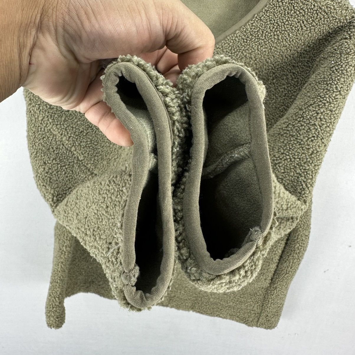Japanese Brand × Uniqlo Uniqlo Deep Pile Fleece Sherpa Olive Green Cardigan Size M / US 6-8 / IT 42-44 - 8 Thumbnail