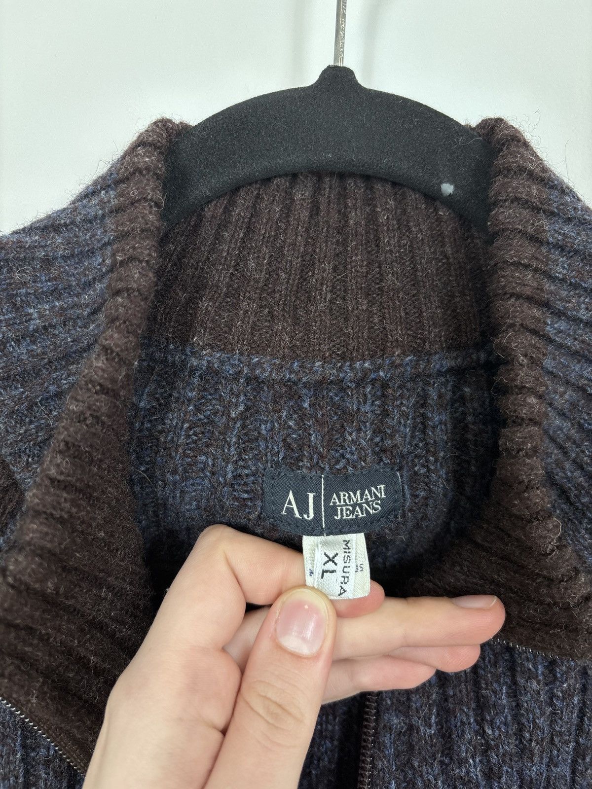 Armani Vintage Armani Jeans Men’s 1/4 Zip Wool Knit Sweater Size US XL / EU 56 / 4 - 11 Thumbnail