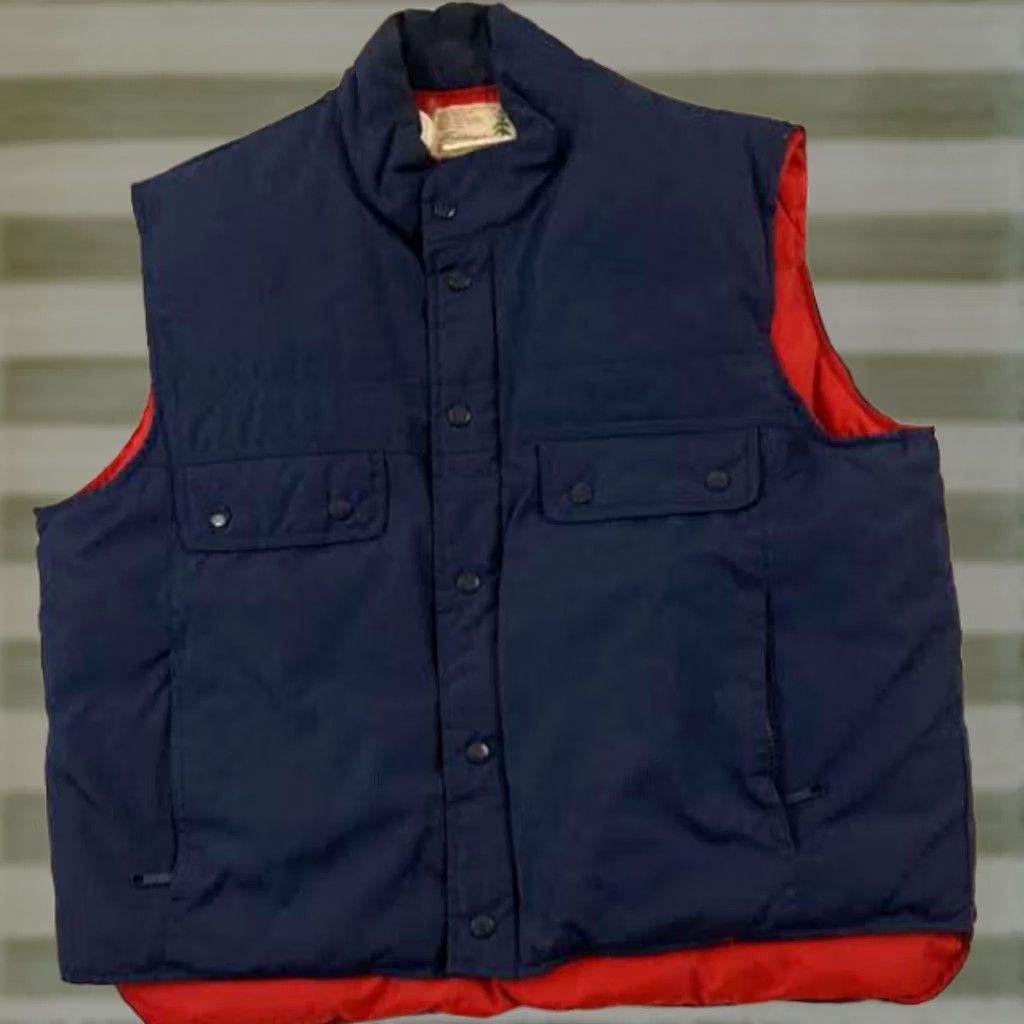 Sears VINTAGE Sears Fieldmaster Down Zip&Button Outdoor Vest XL 46/48 Men Vest Blue & Red Nylon 1970s 80s Bodywarmer Size US M / EU 48-50 / 2 - 1 Thumbnail